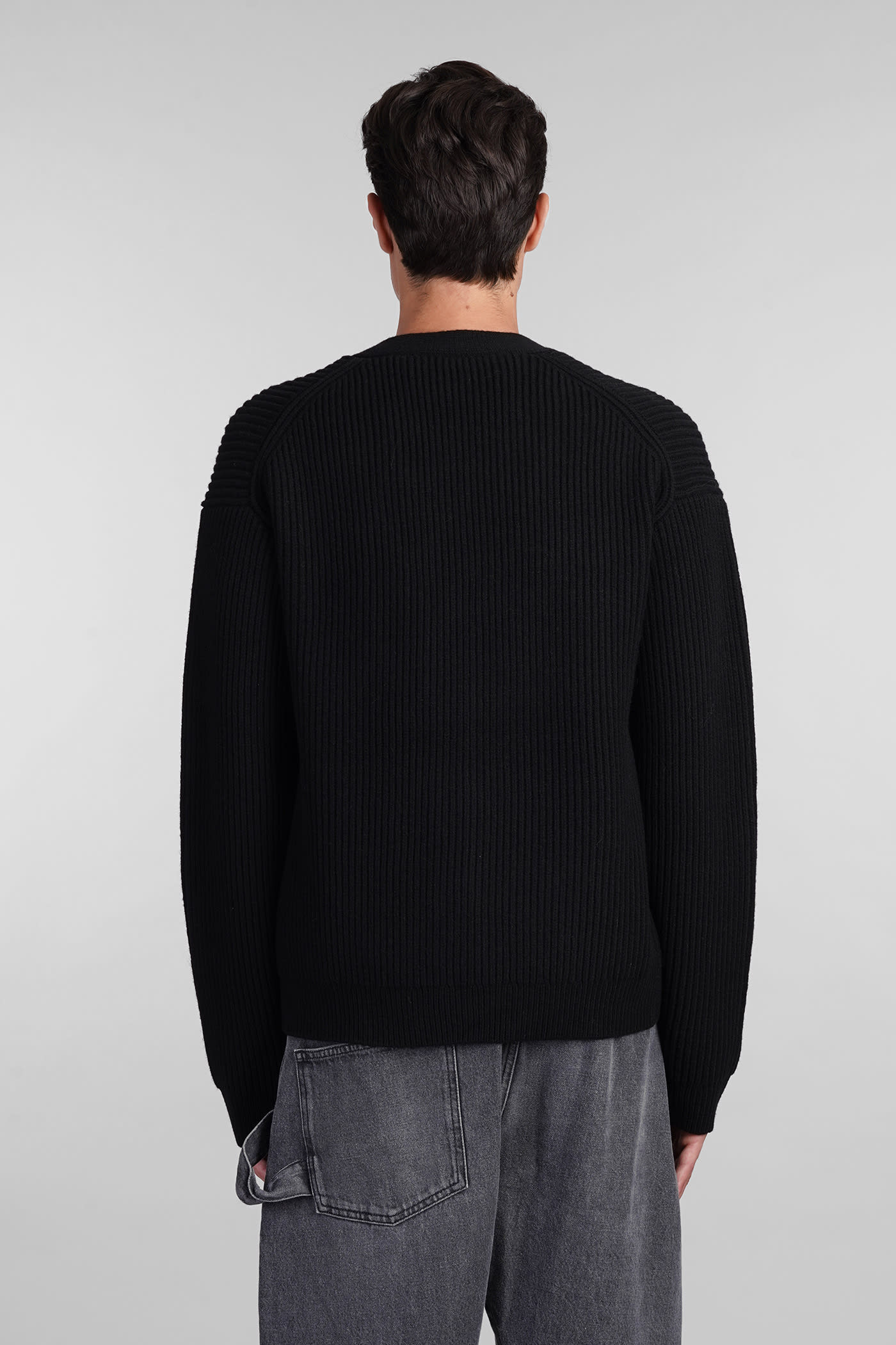 Shop Jw Anderson Cardigan In Black Wool