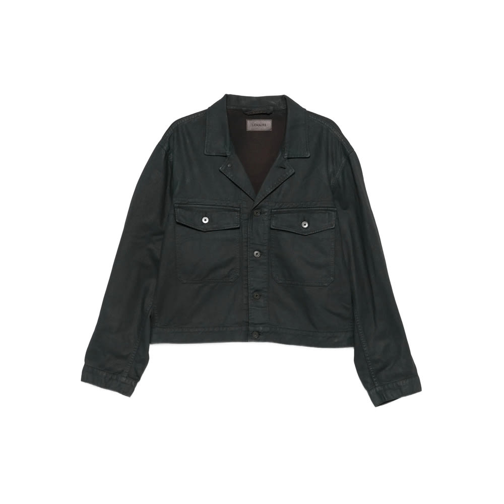 Lemaire Black Trucker Denim Jacket In Black