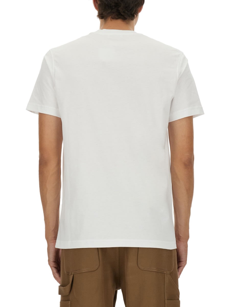 Moschino Couture Printed Cotton Tshirt In White