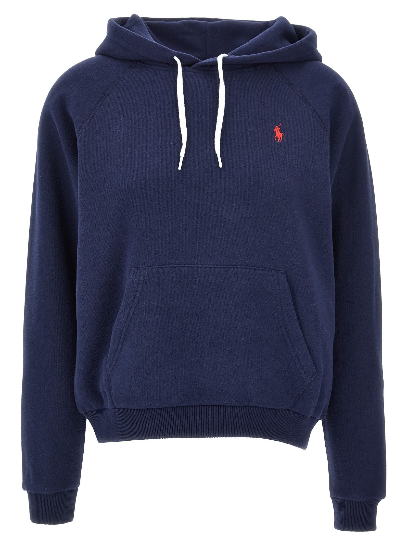 Shop Polo Ralph Lauren Logo Embroidery Hoodie In Blue