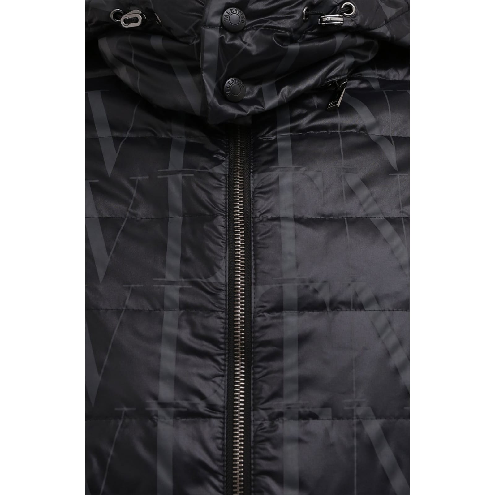 Shop Valentino Padded Vest Jacket In Black