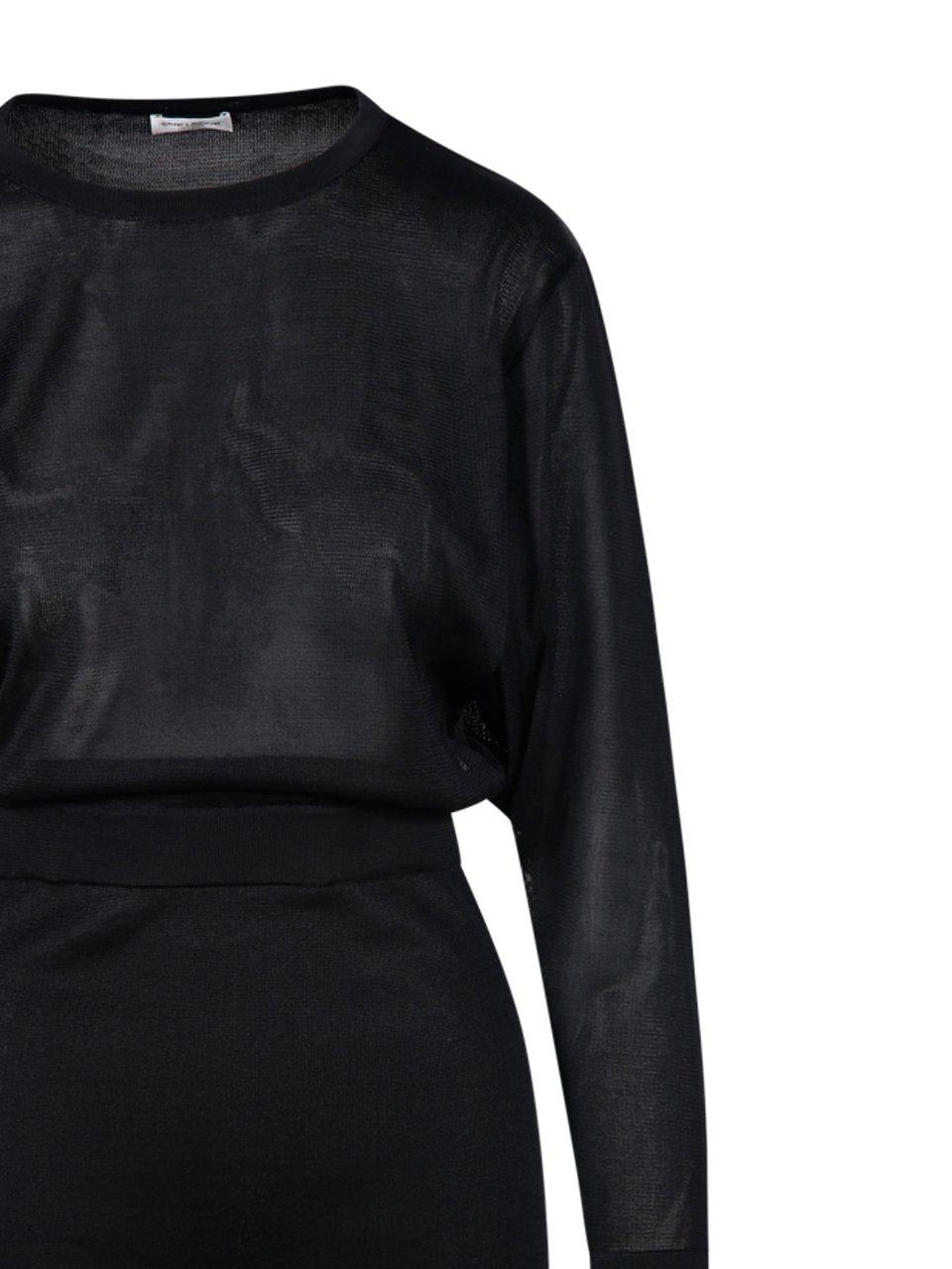 Shop Saint Laurent Backless Long-sleeved Dress In Black