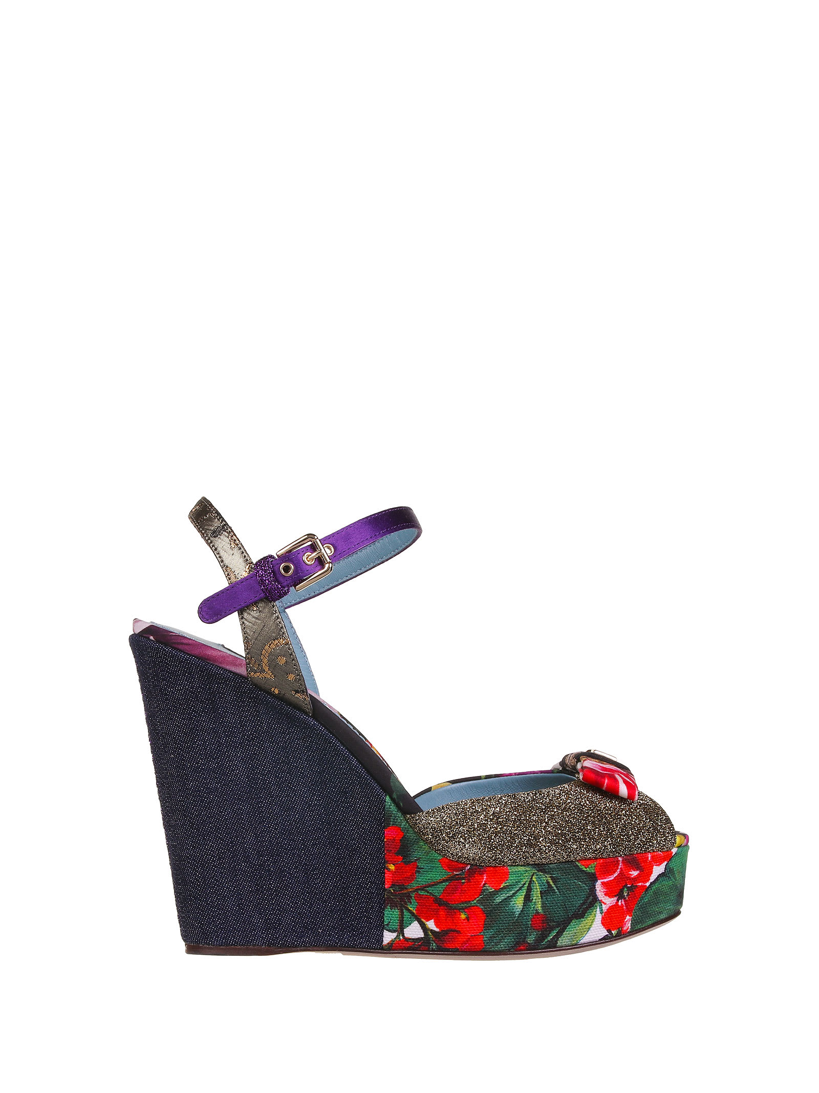 Dolce & Gabbana Wedge Sandal With Patchwork