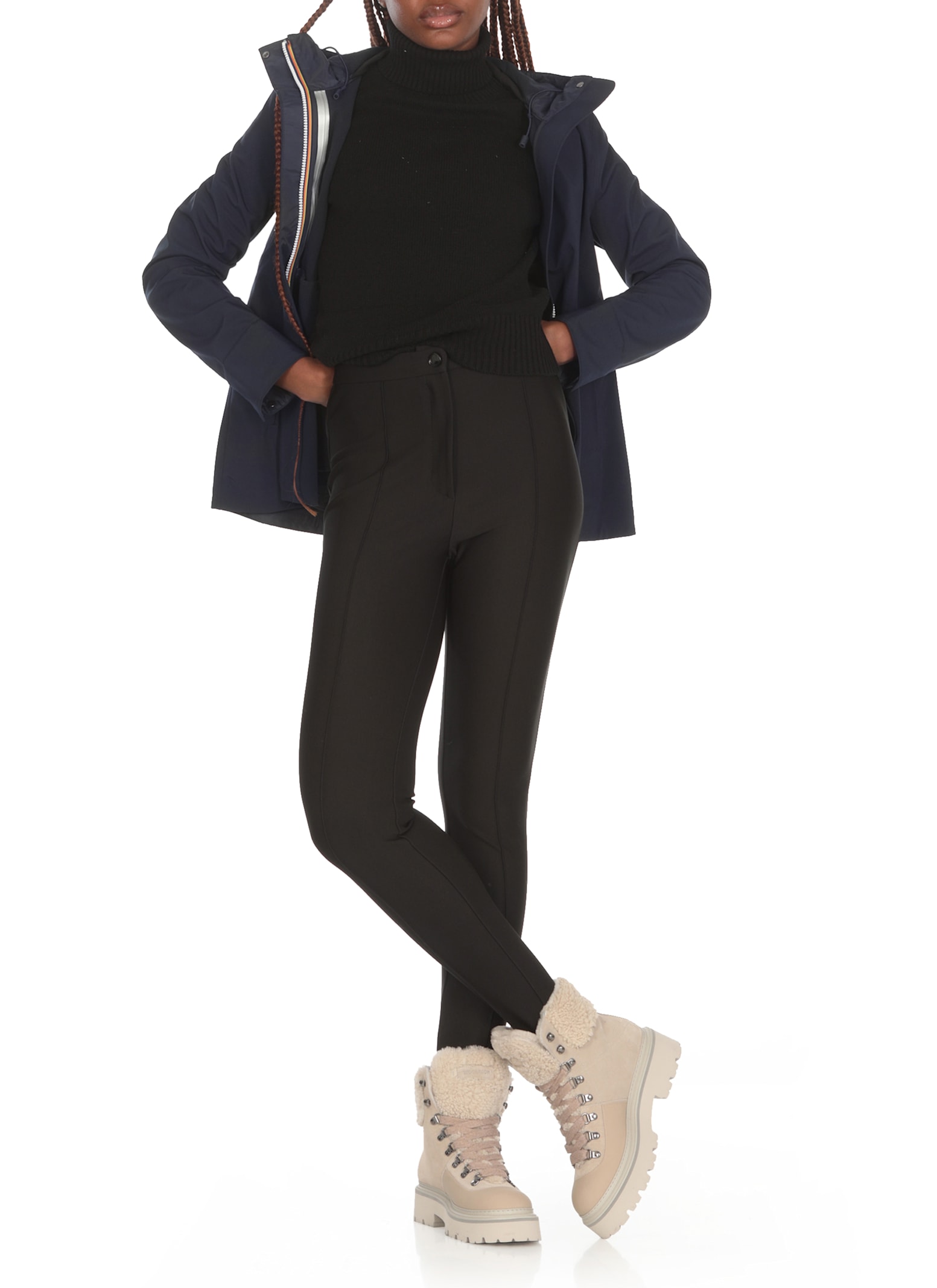 Shop K-way Madalina Bonded Jacket In Blue