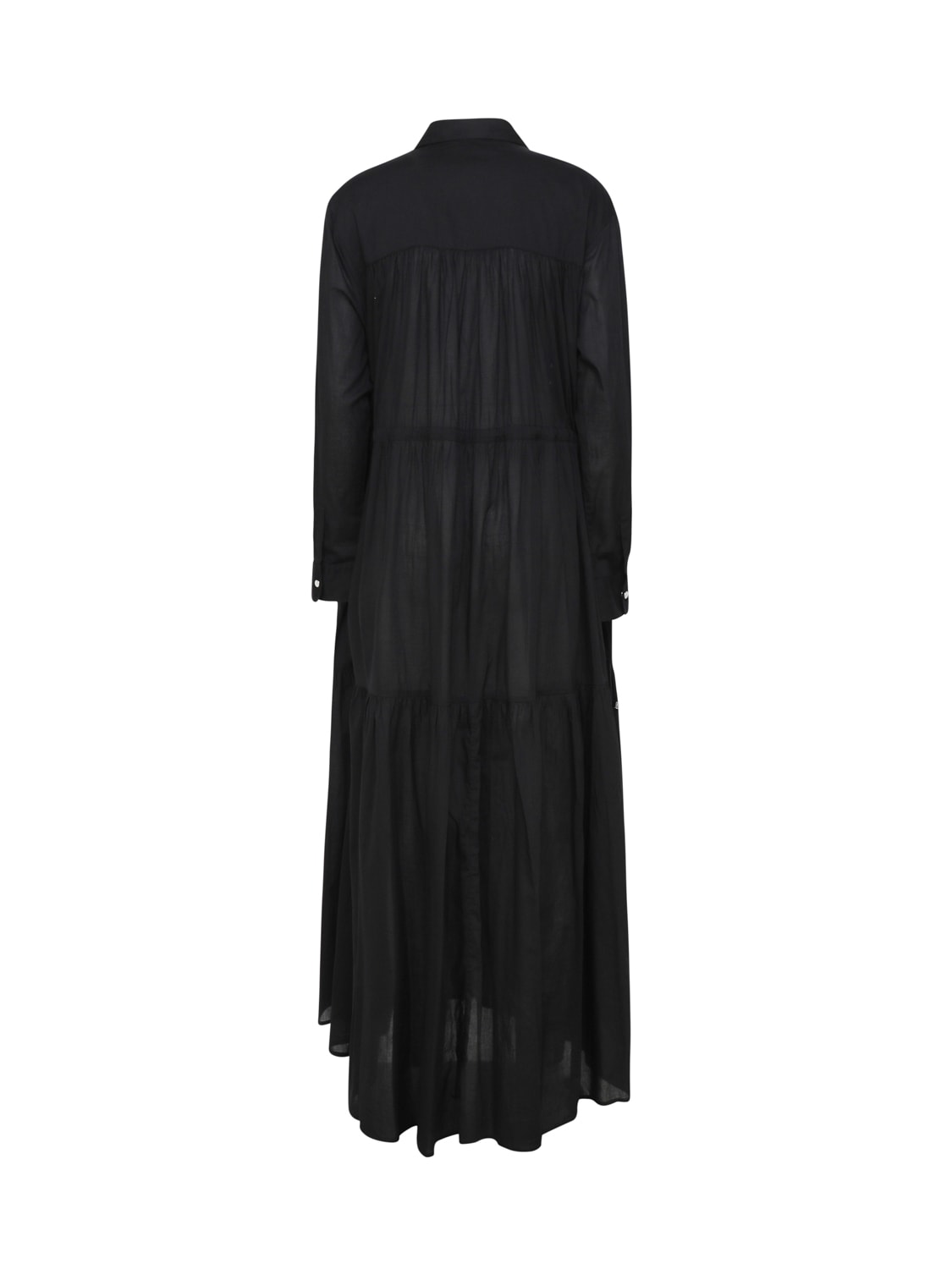 Pinko Cotton Muslin Shirt Dress In Black