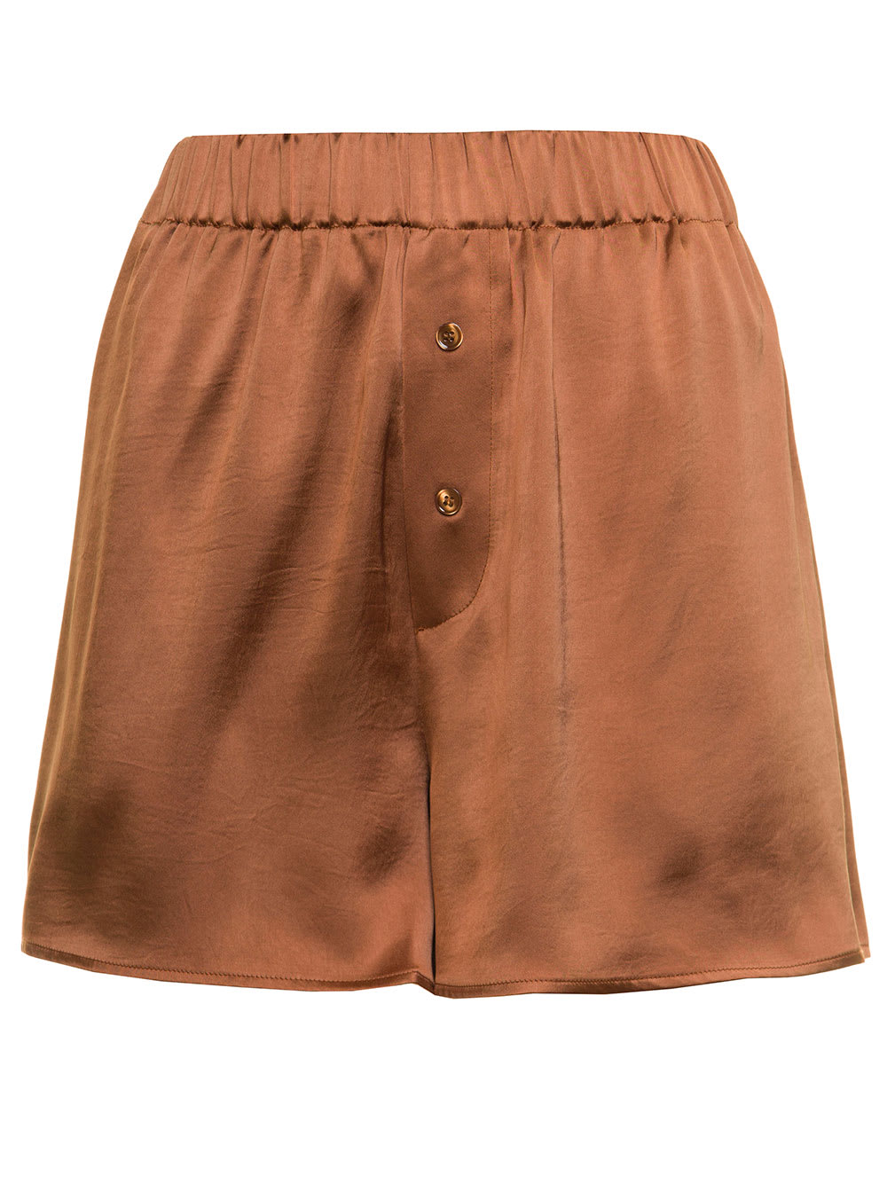 Giordana The Andamane Woman Brown Satin Shorts