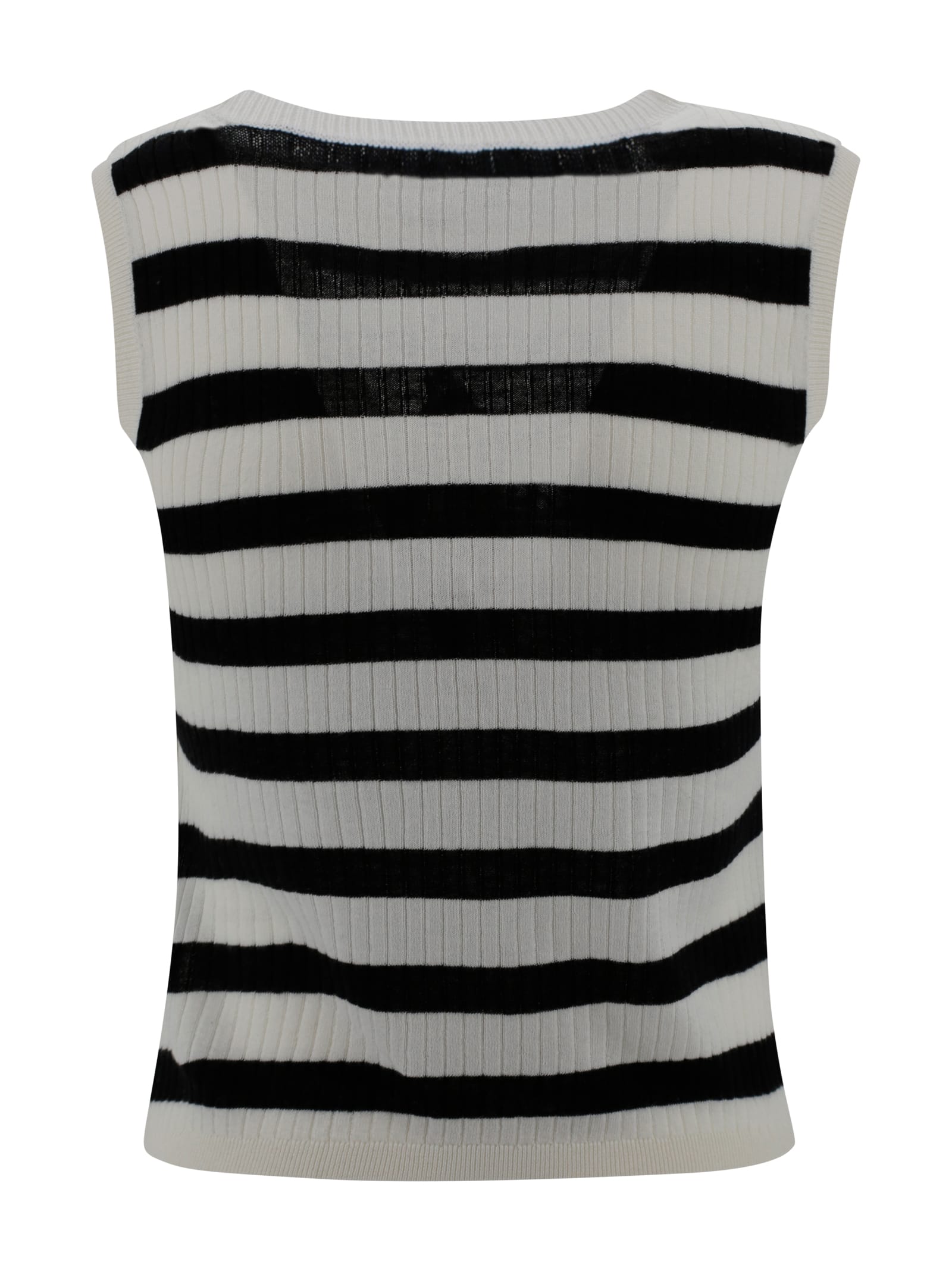 Shop Max Mara Ribbed Wool And Silk Top In Fantasia