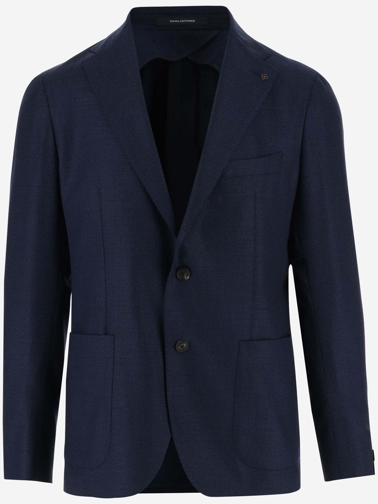 Stretch Wool Single-breasted Jacket