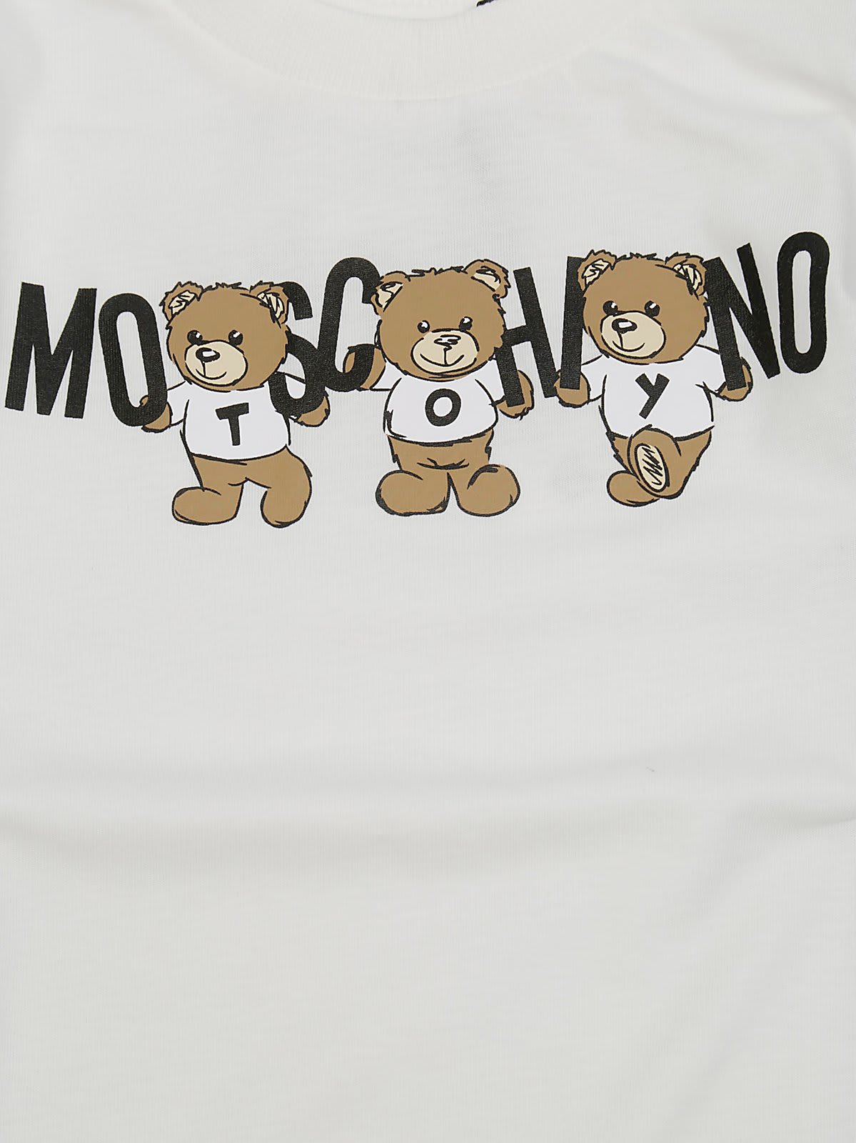 Moschino Logo Printed Crewneck T-shirt In Bianco