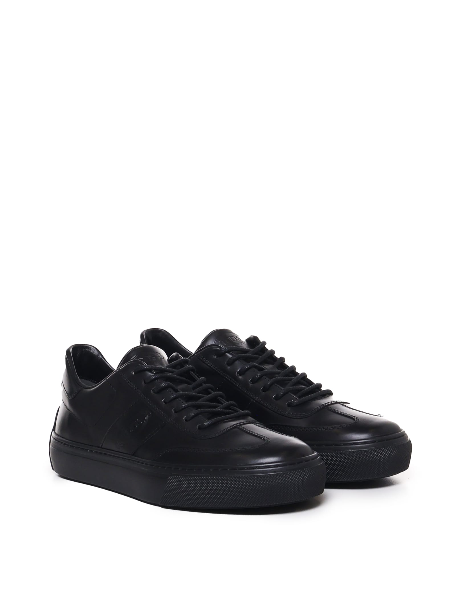 Shop Tod's Sneakers Total Black In Calfskin