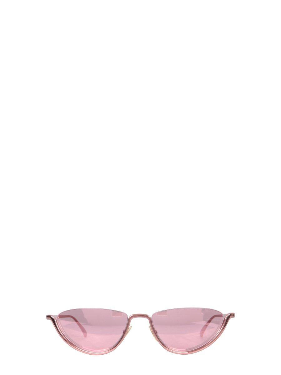 Shop Bottega Veneta Cat Eye Halfrim Sunglasses In Pink