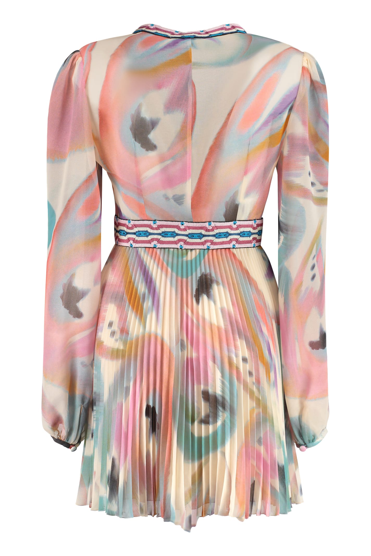 Shop Etro Printed Satin Dress In Multicolor