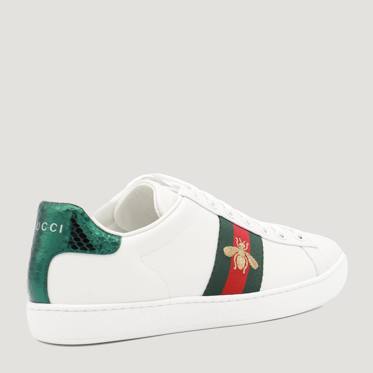 Shop Gucci White Leather Sneakers