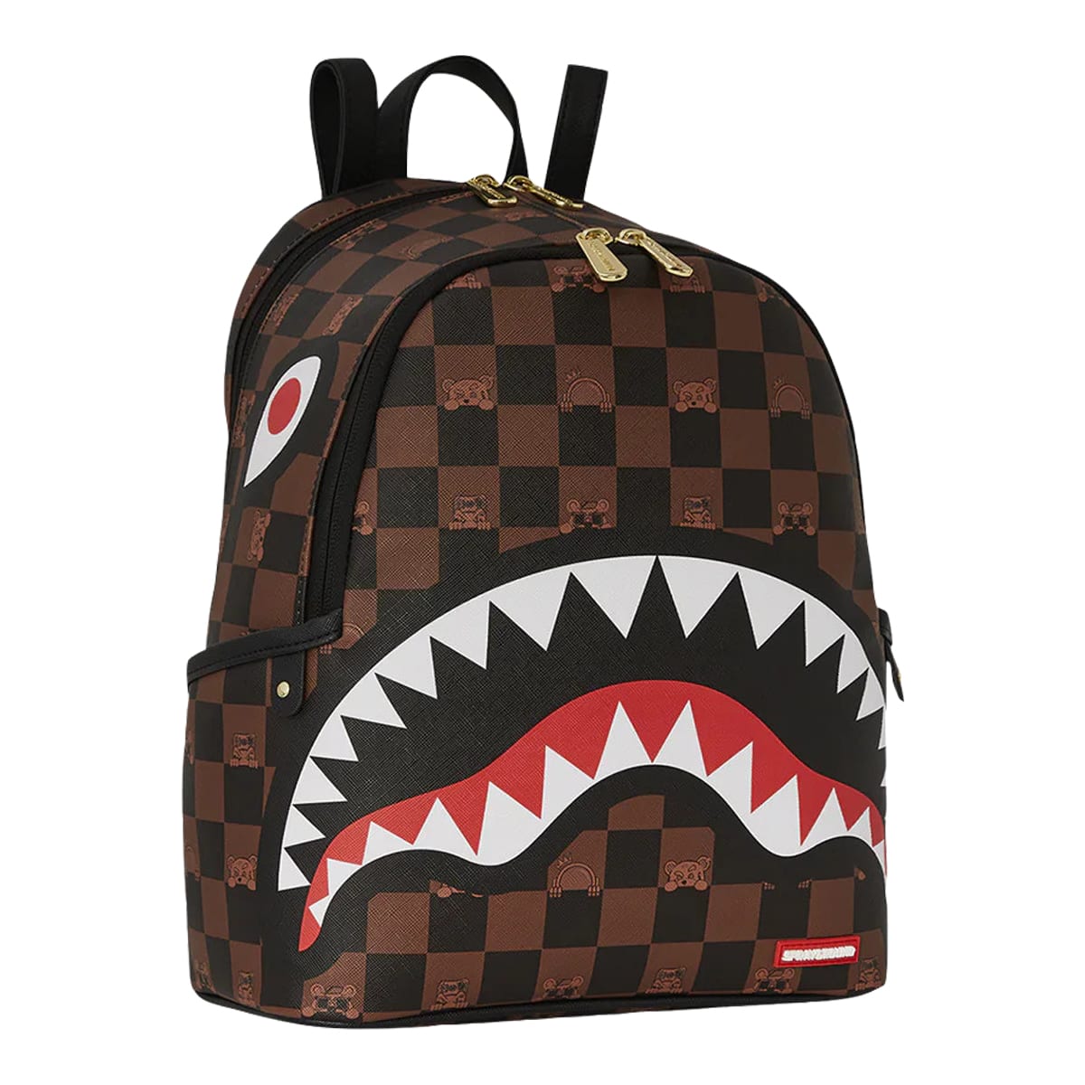 Sprayground Peeking Character Check Backpack In Brown