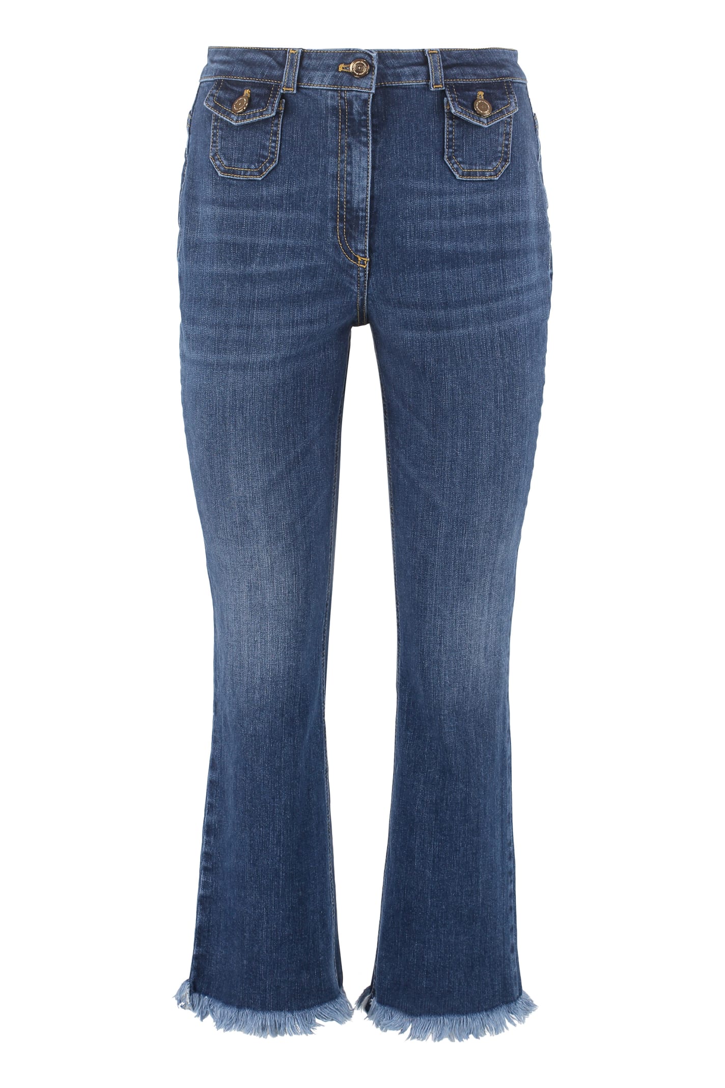 Elisabetta Franchi Cropped Slim Fit Jeans