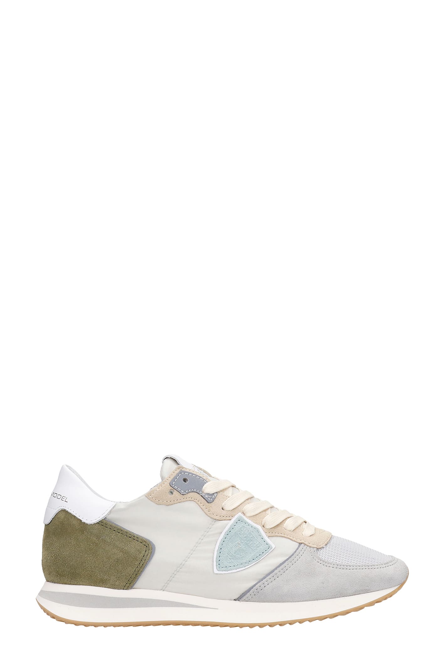 Philippe Model Trpx Sneakers In Grey Suede And Fabric