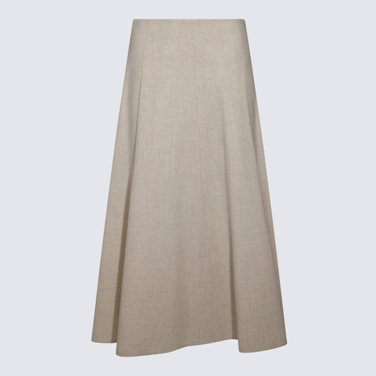 Shop Brunello Cucinelli Beige Wool Skirt