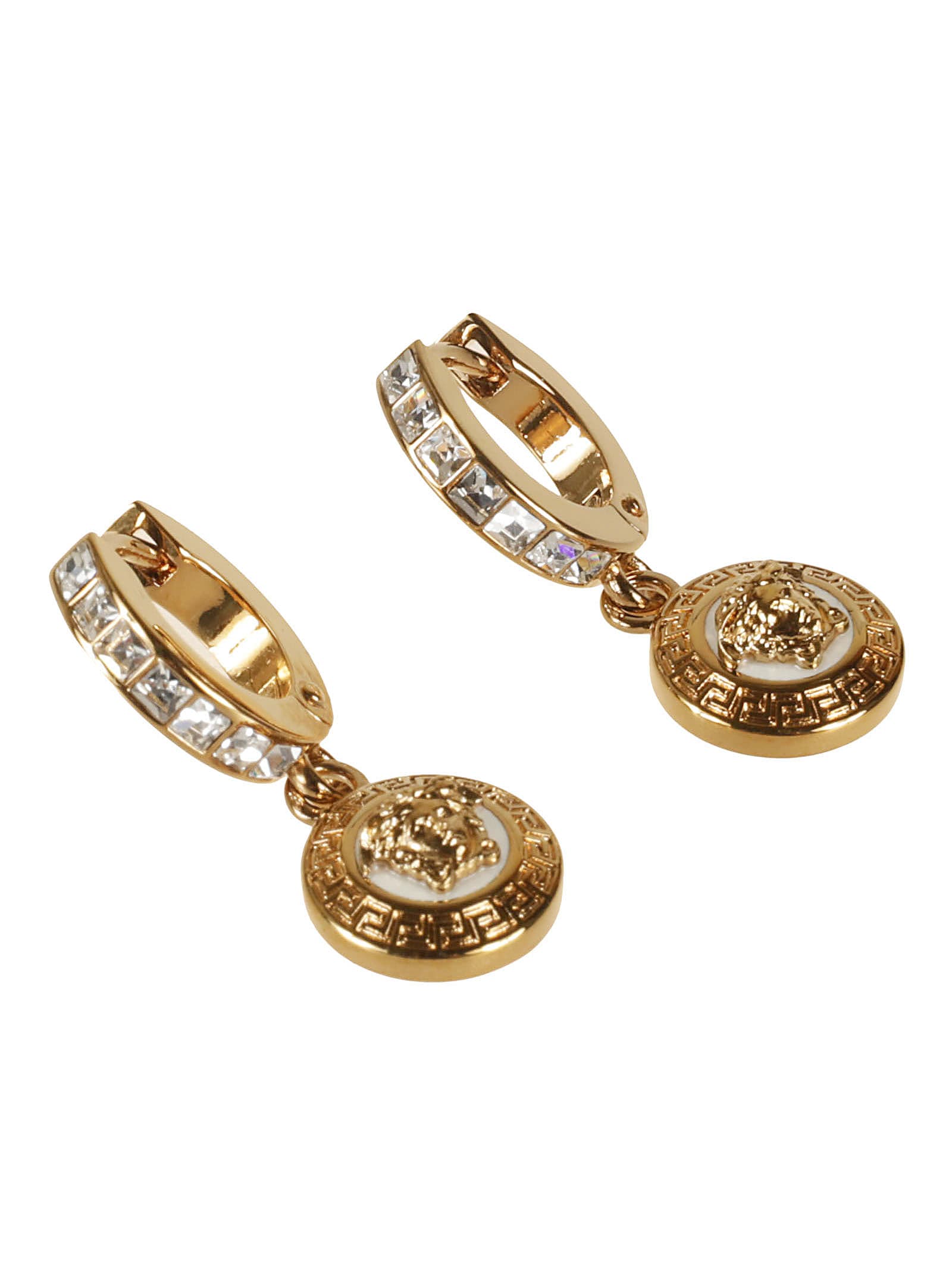 Versace Logo Embellished Earrings