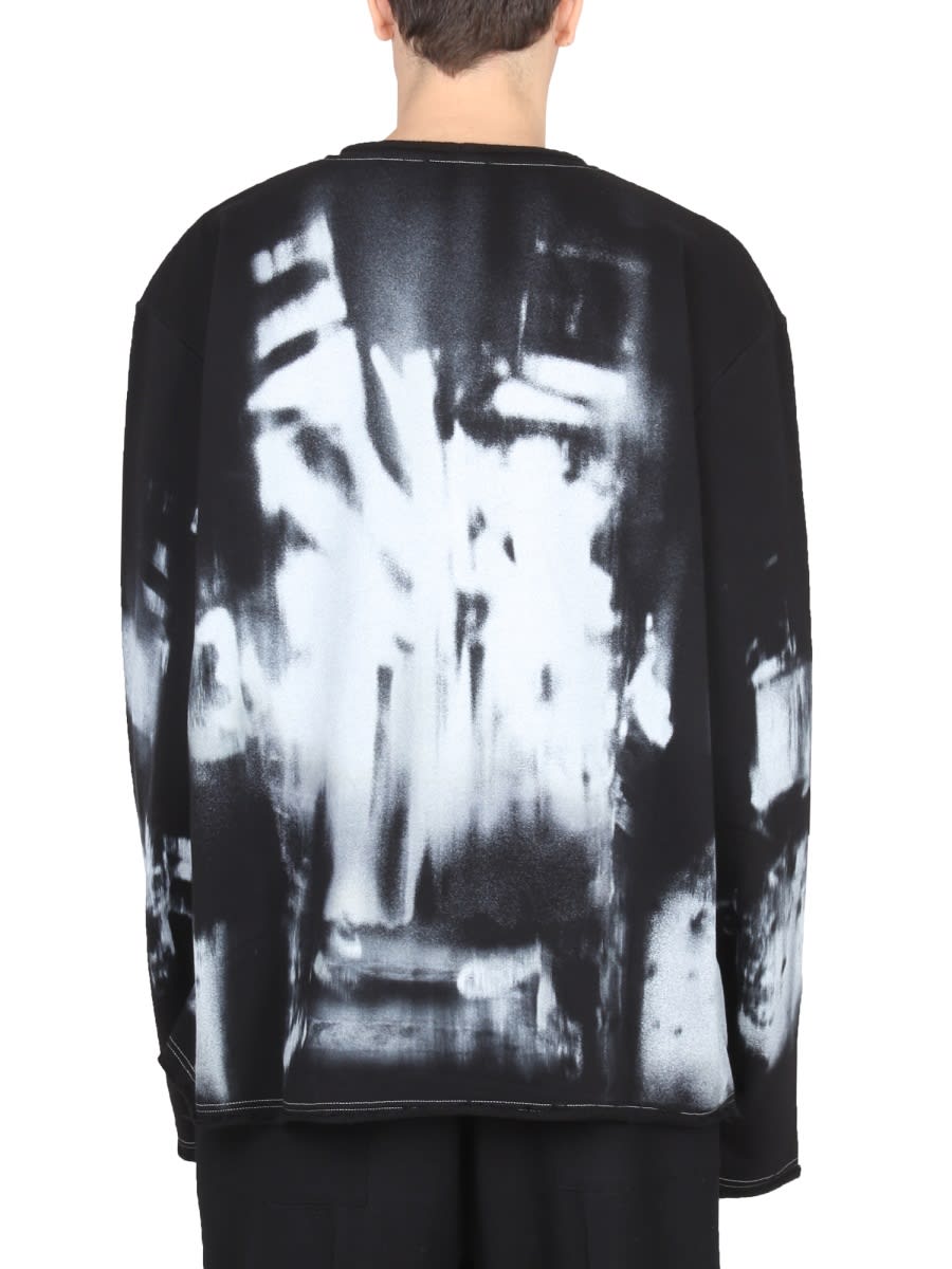 Shop Balmain Tie Dye Pattern Crewneck Sweatshirt In Black