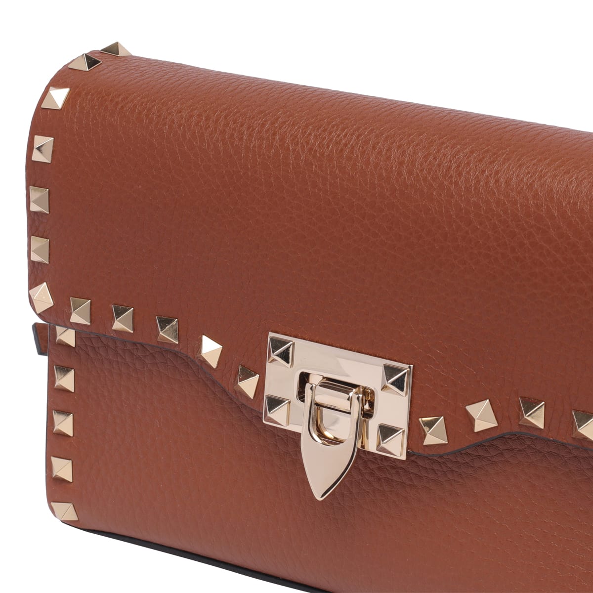 Valentino Small Shoulder Bag Rockstud Vit.st.alce Unlined/plat.studs