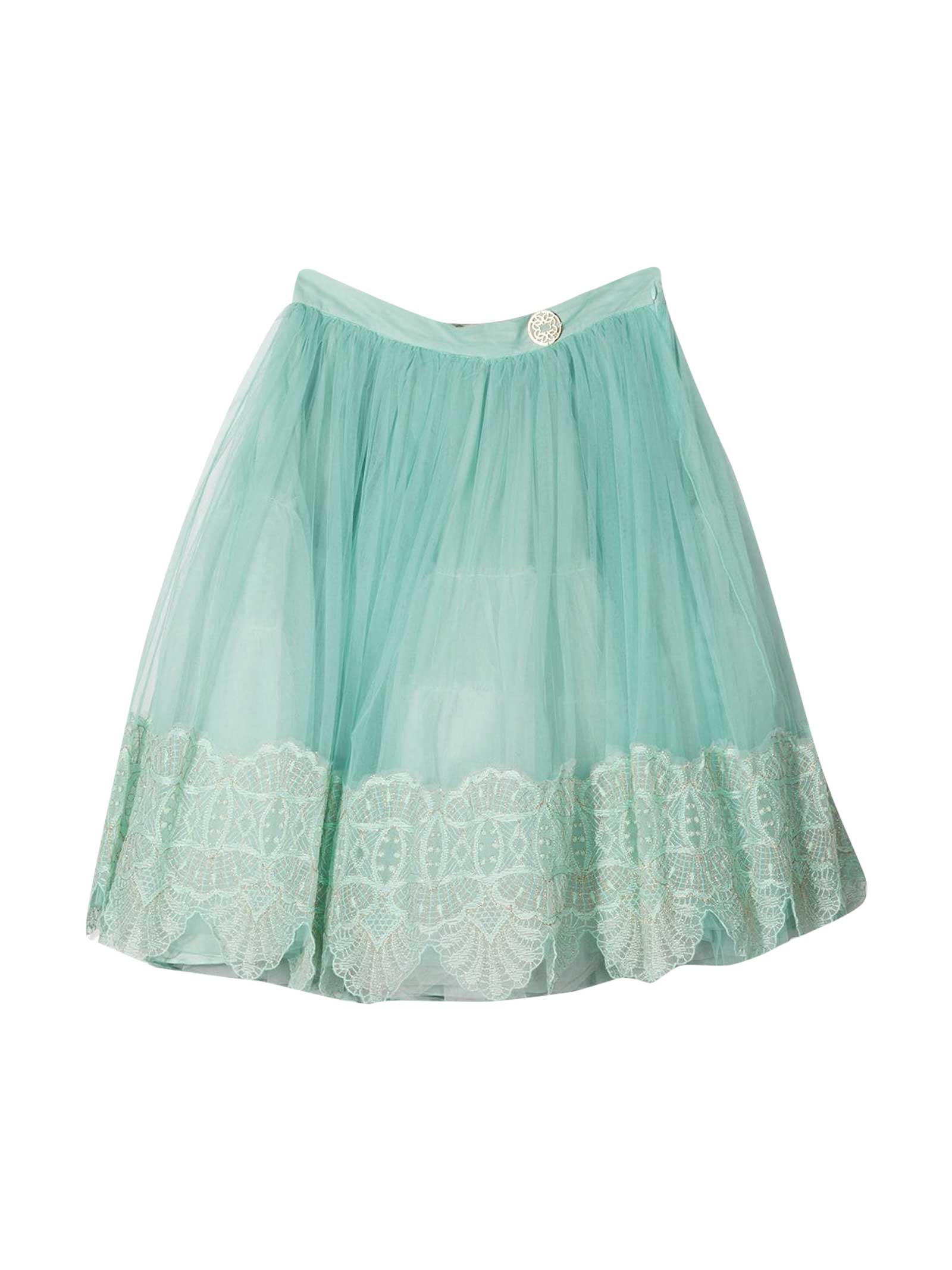 Elie Saab Teen Skirt With Application In Verde