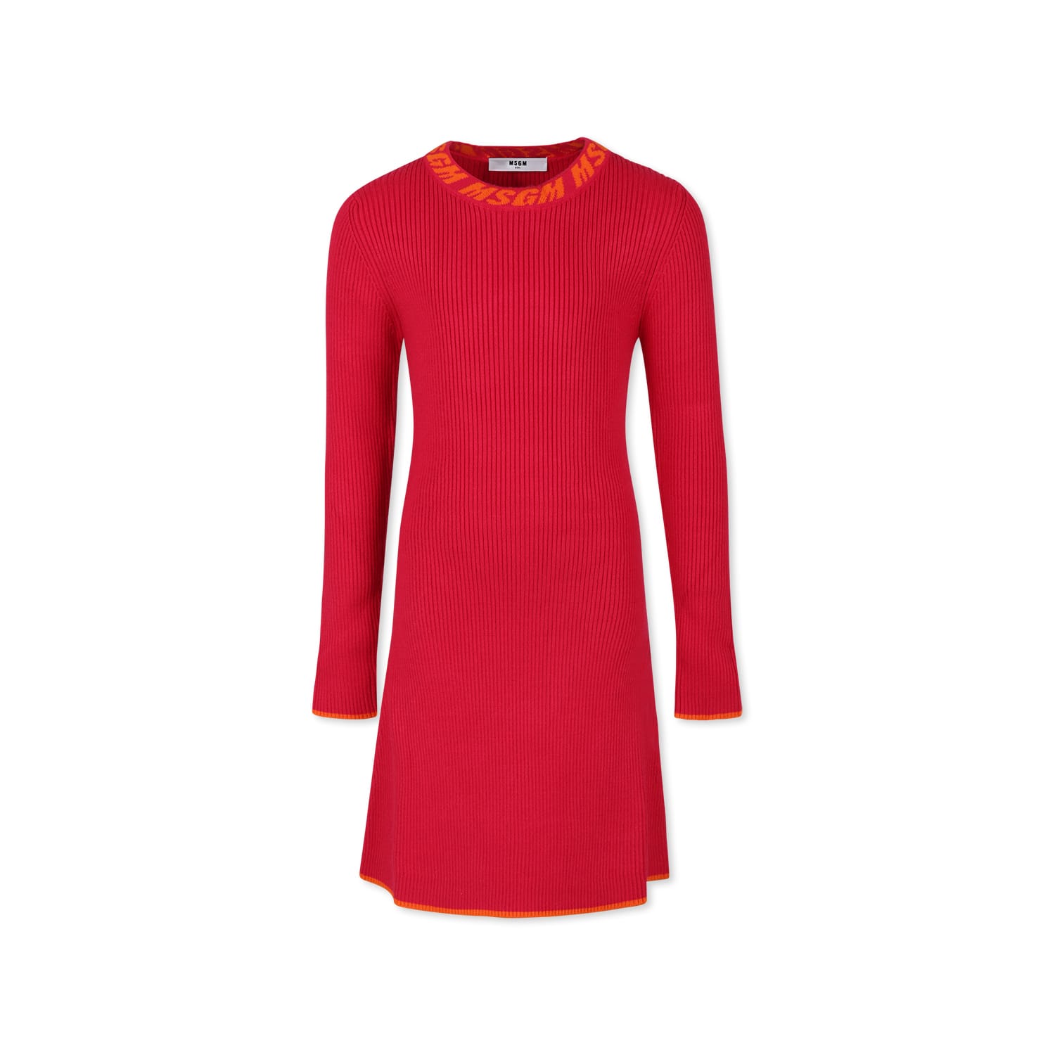 Shop Msgm Fuchsia Dress For Girl With Logo