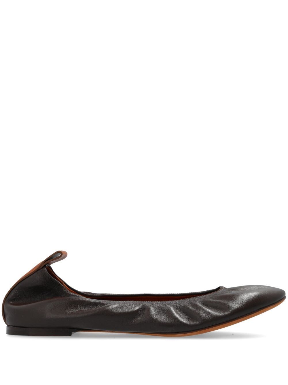 Shop Lanvin Ballerina In Dark Brown