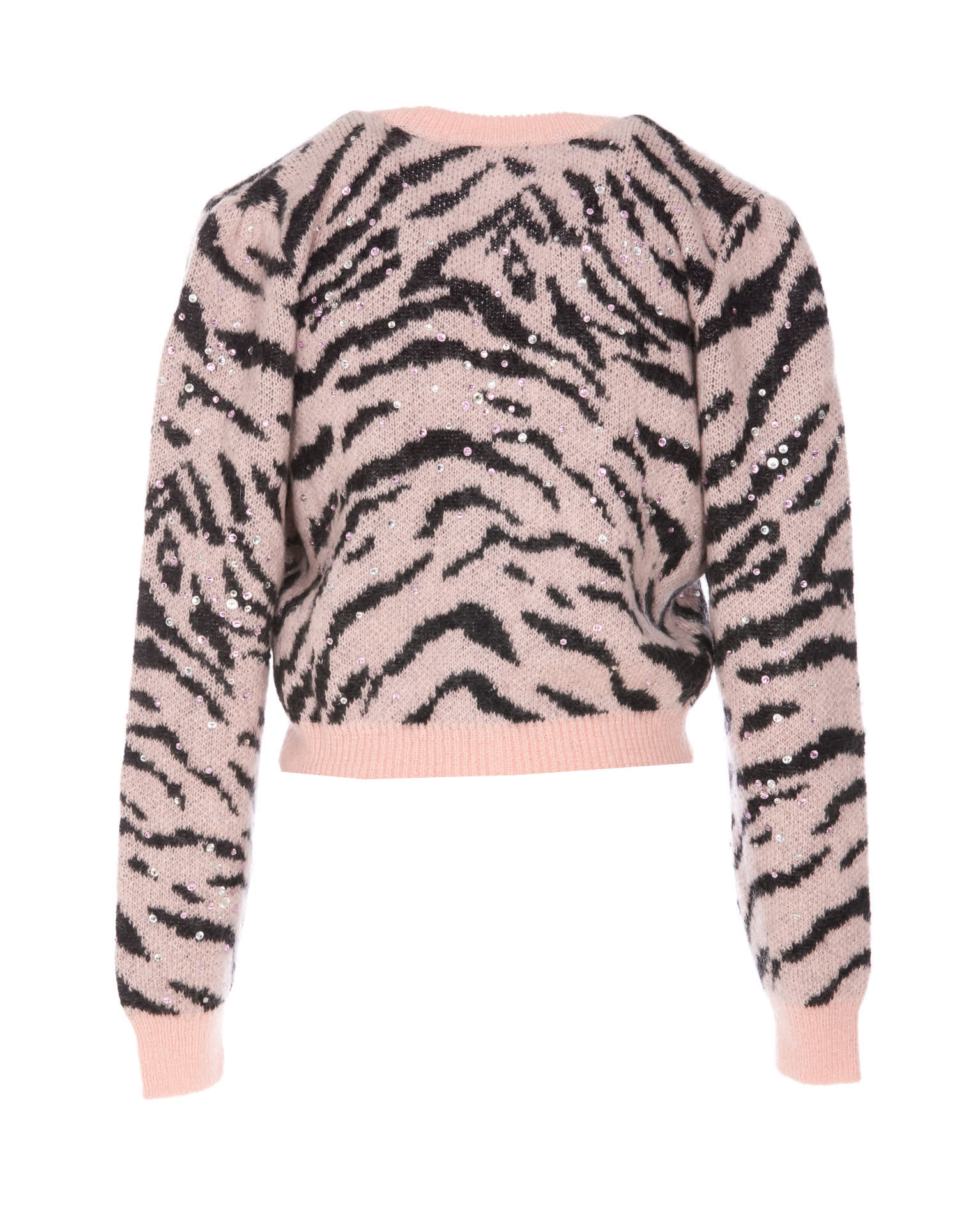 Shop Alessandra Rich Cardigan In Pink/black