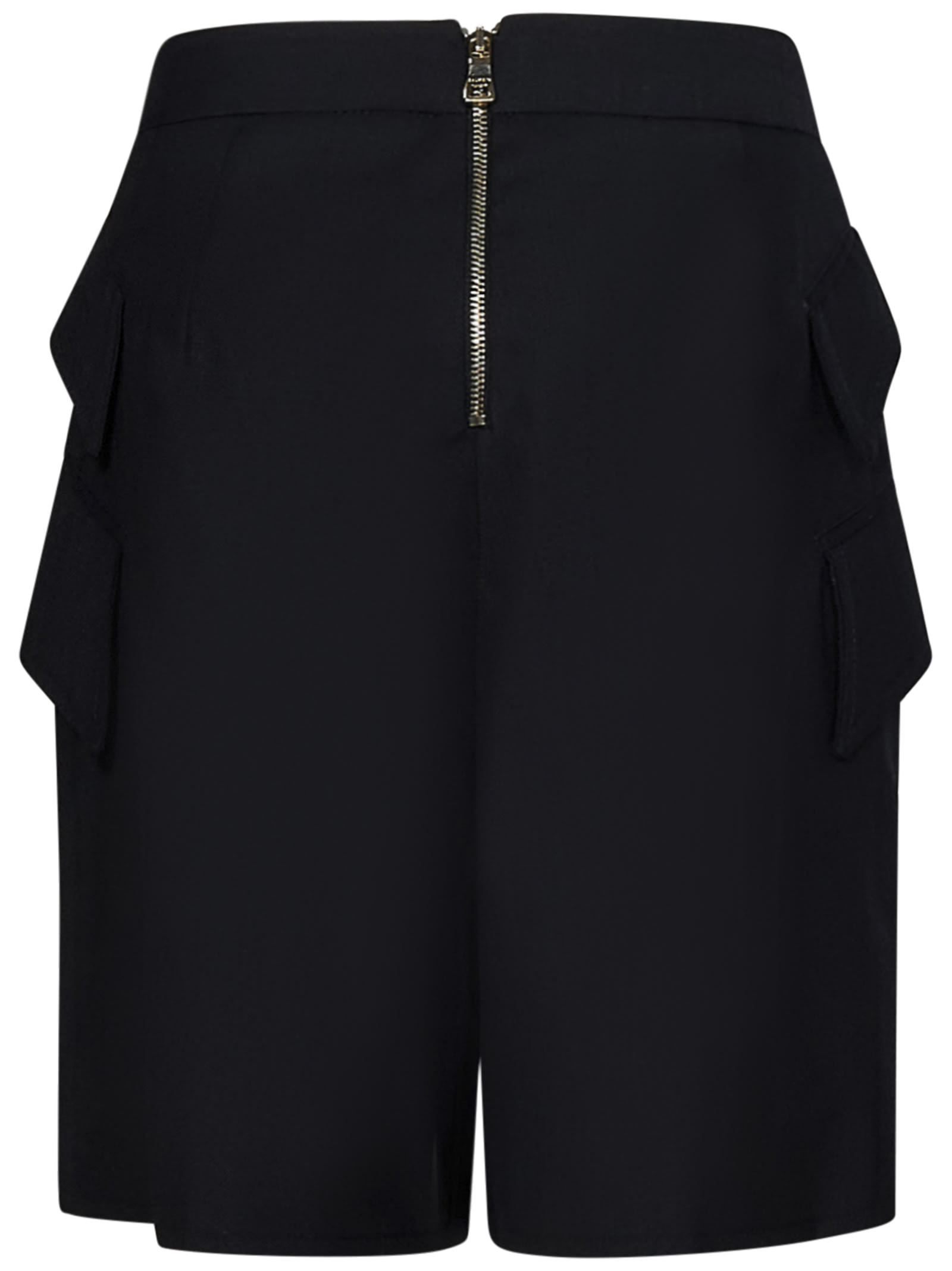 Shop Balmain Shorts In Black/gold