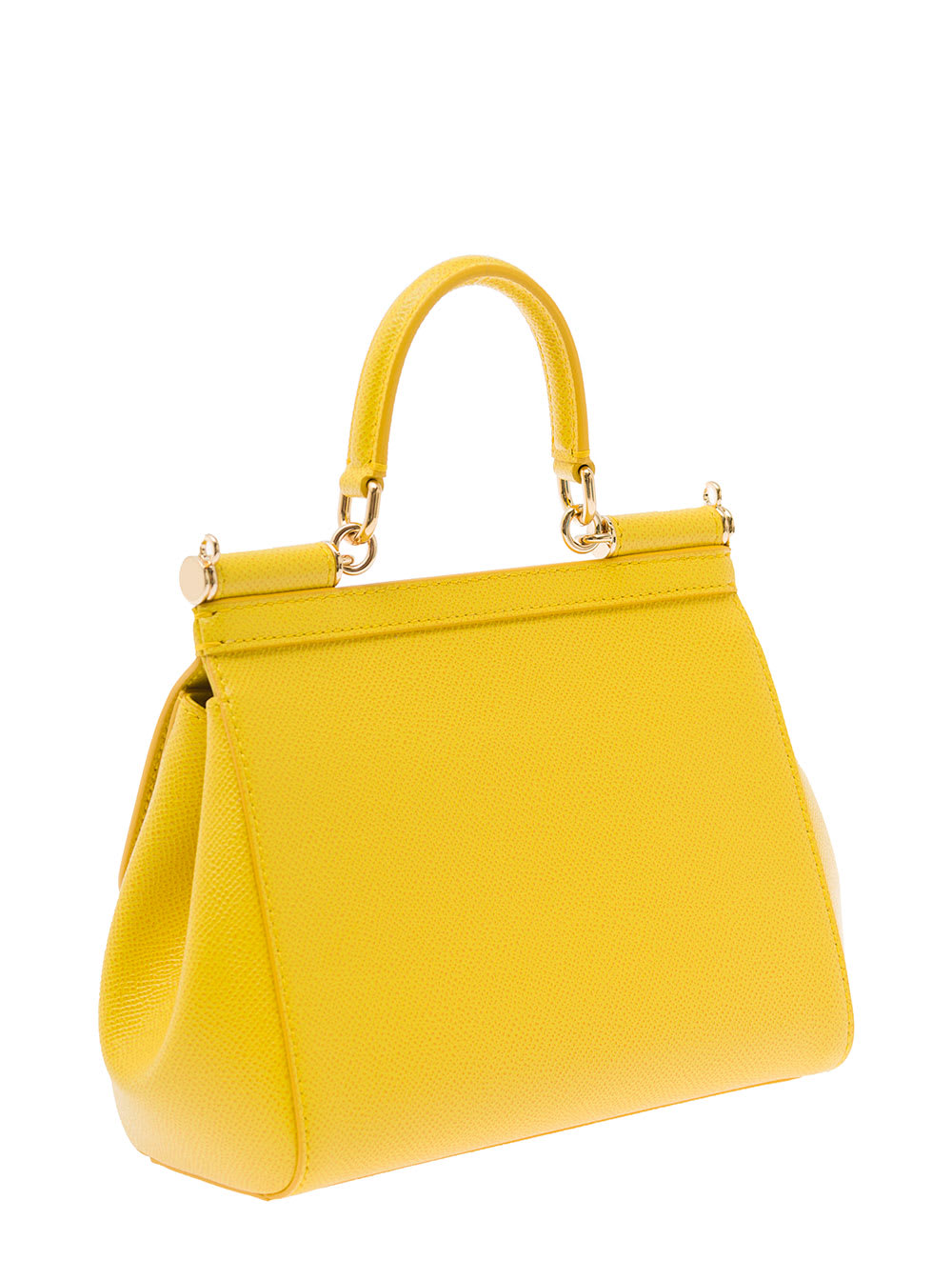 Shop Dolce & Gabbana Sicily Dauphine Handbag In Yellow Leather Woman