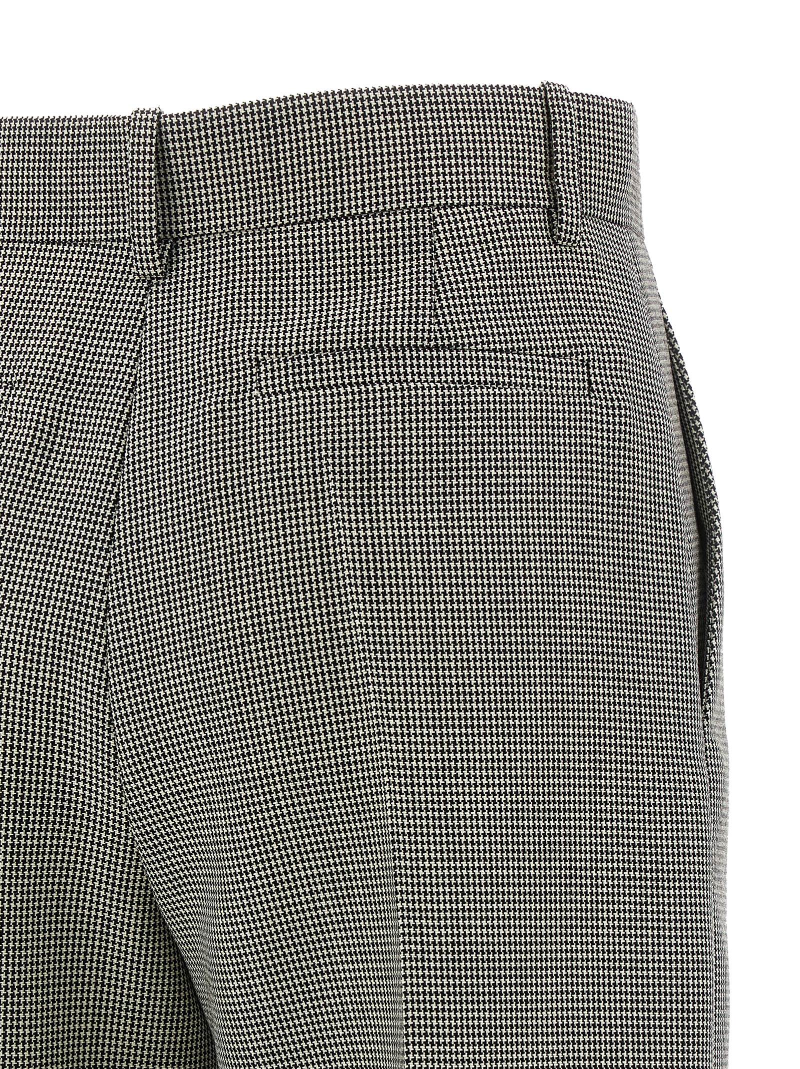 Valentino Blackwhite Houndstooth Pants In Multi