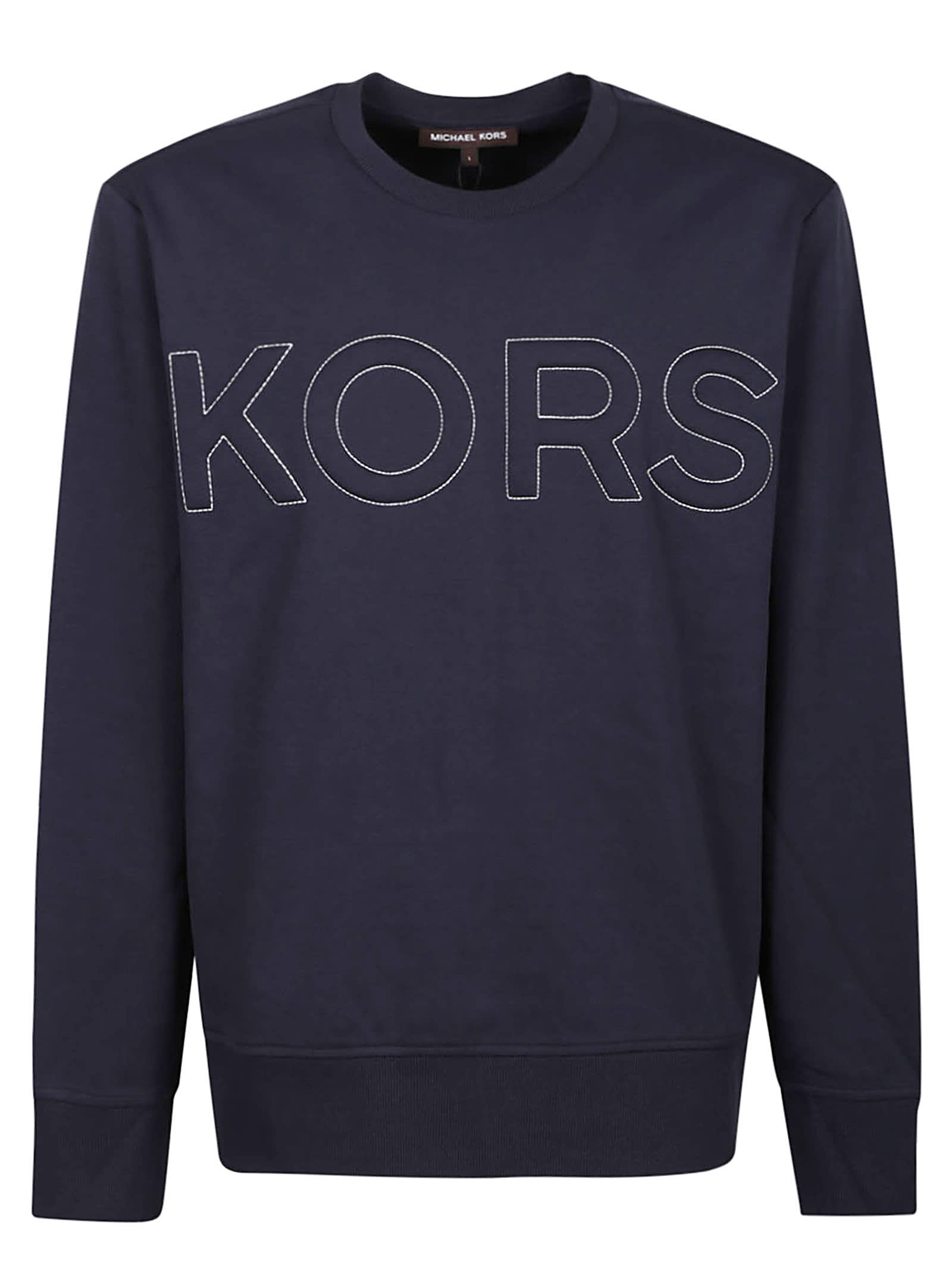 Shop Michael Kors Quilted Sweatshirt In Midnight