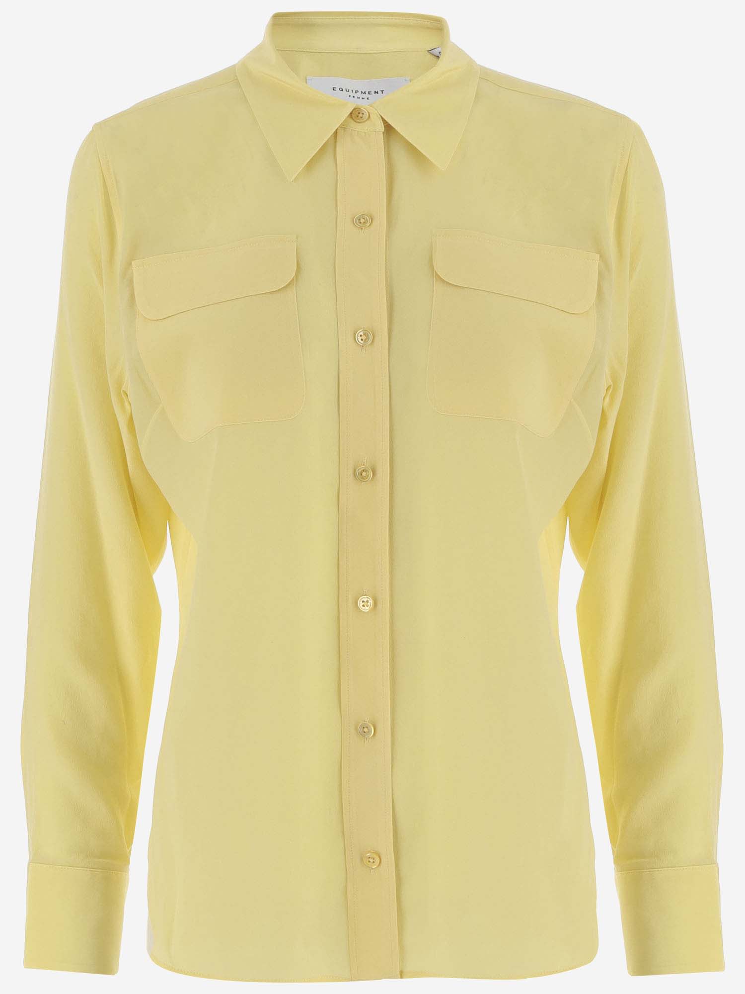 Shop Equipment Silk Shirt In Yellow