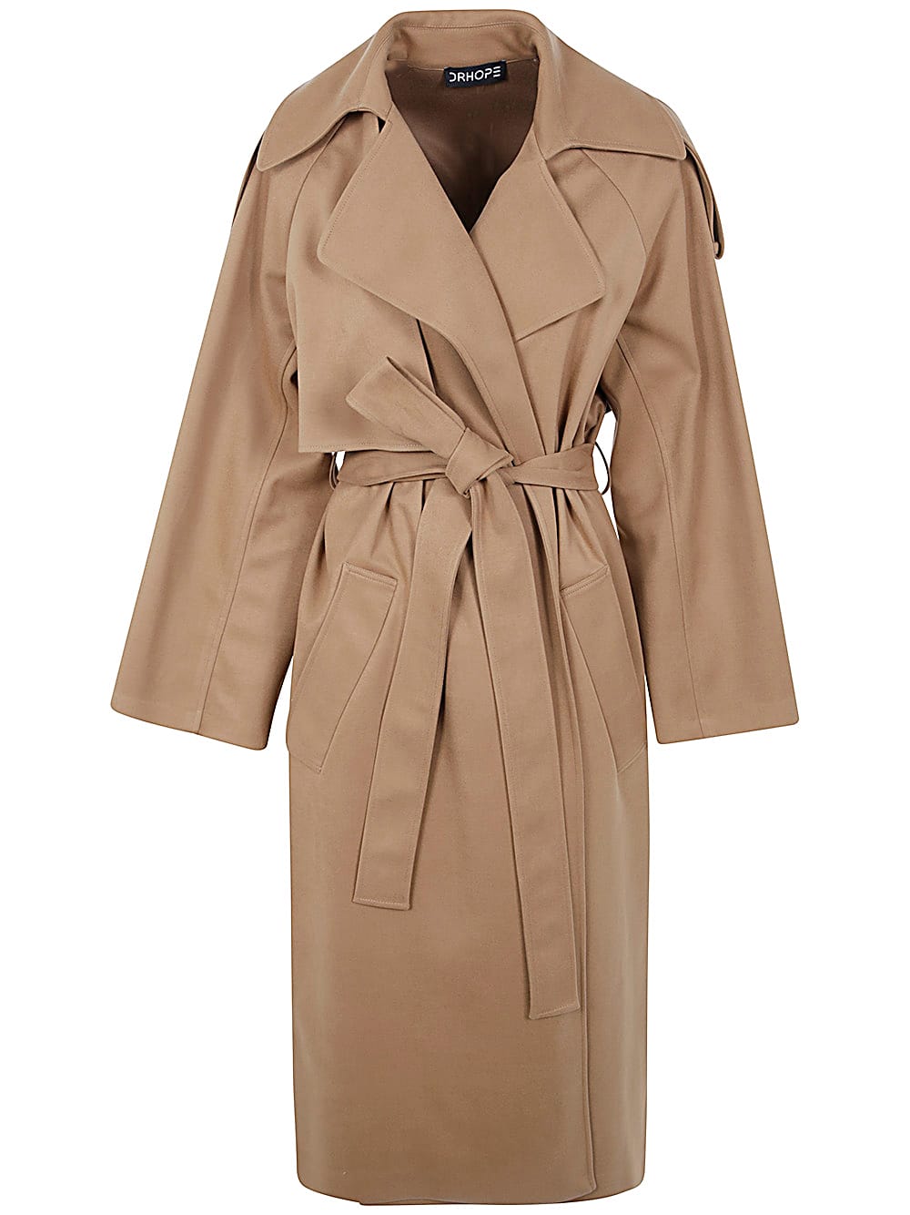 Shop Drhope Trench Coat In Camel