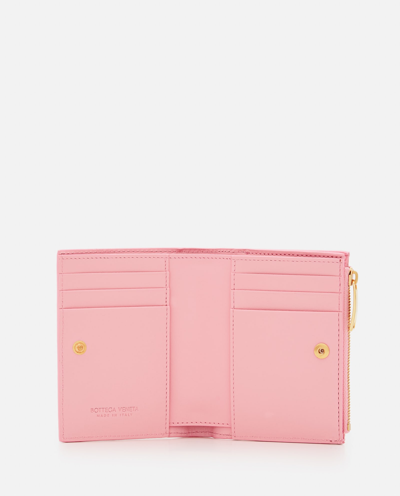 Shop Bottega Veneta Leather Card-holder In Pink