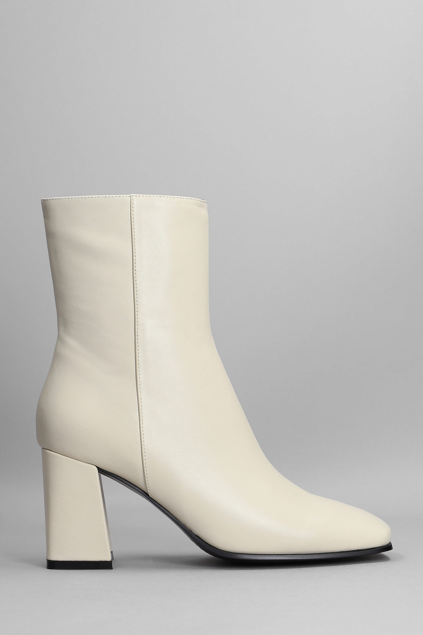 Bibi Lou High Heels Ankle Boots In Beige Leather