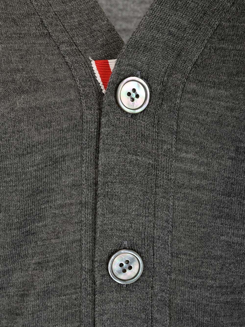 Shop Thom Browne Grey 4-bar Cardigan