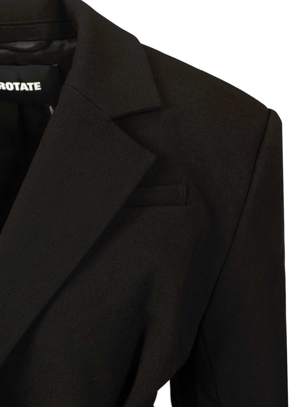 Rotate Birger Christensen Black Single-breasted Jacket With Belt In Black