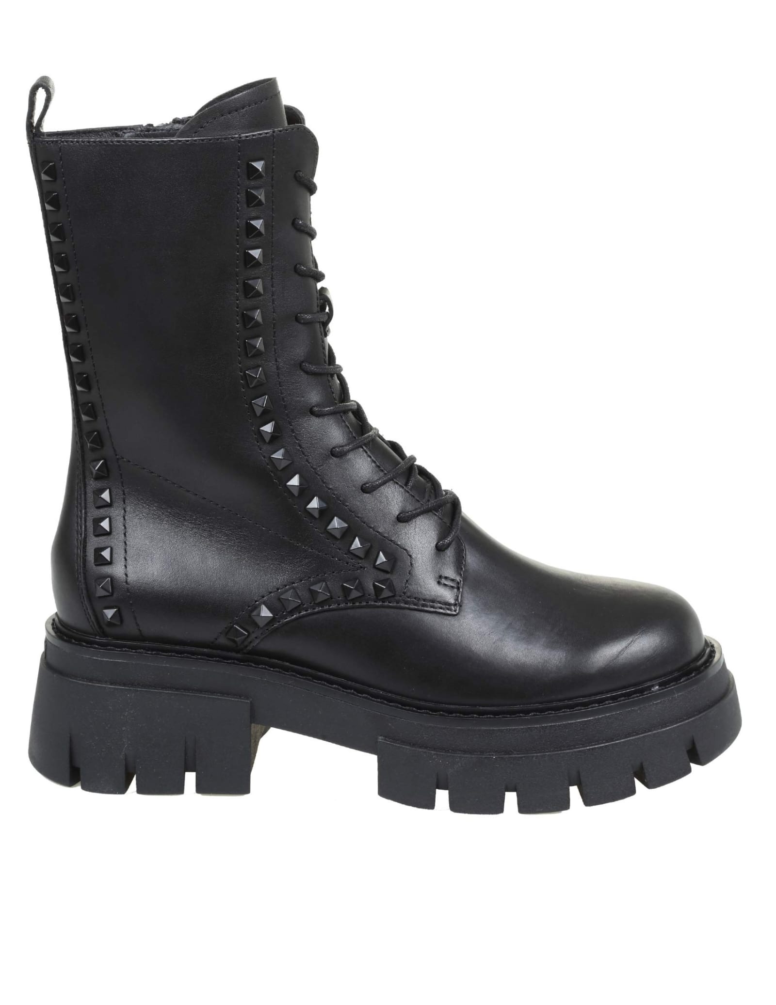 Ash Liam Boots In Leather With Applied Studs