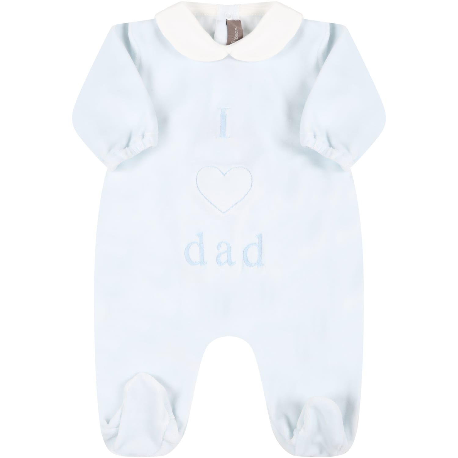Little Bear Light Blue Babygrow For Baby Boy With Writing