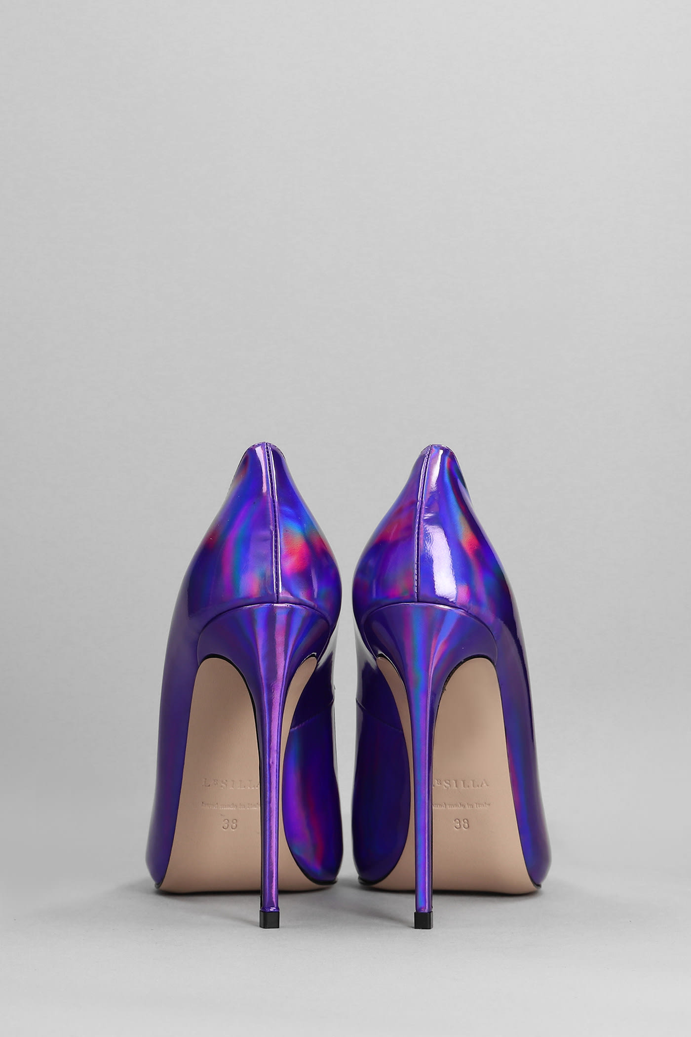 Shop Le Silla Eva 120 Pumps In Viola Patent Leather