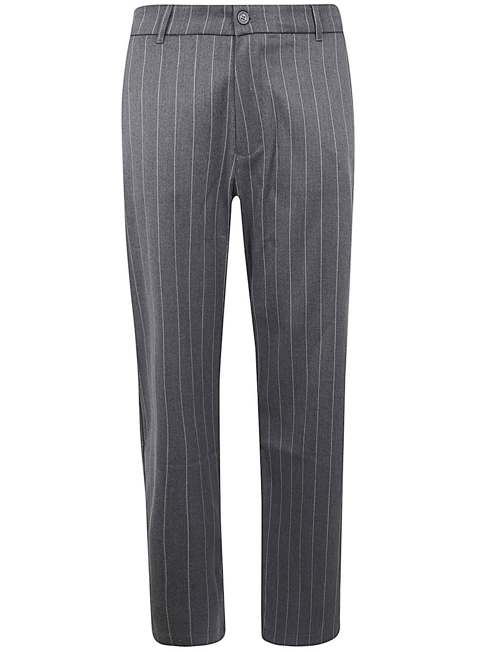 Shop Family First Milano Regular Pants Striped In Gy Grey