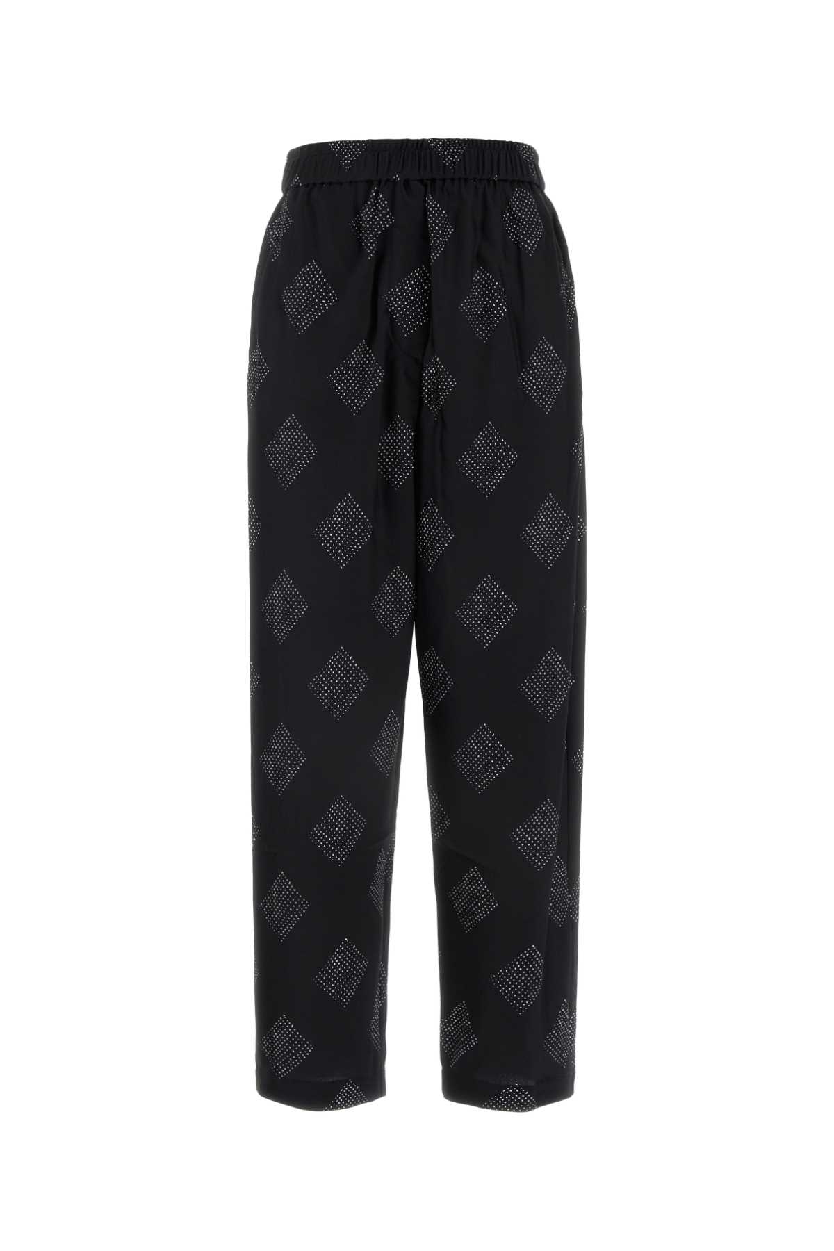 Shop Giorgio Armani Embroidered Stretch Silk Pant In Mb024