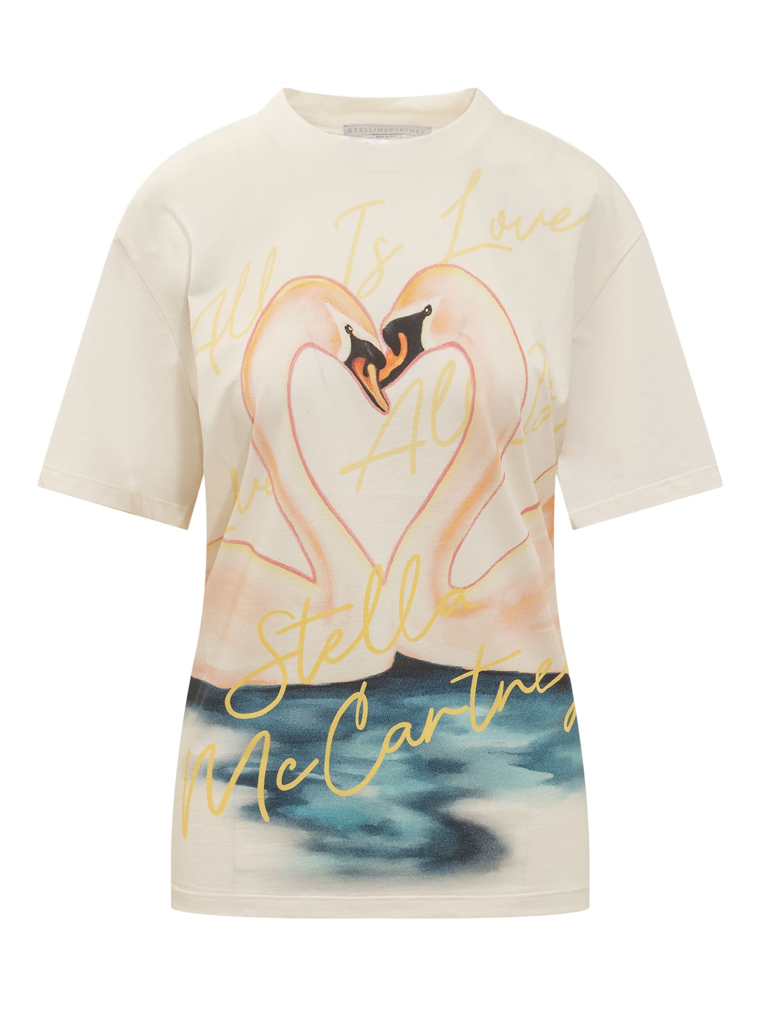 Shop Stella Mccartney Painted Swan T-shirt In Natural