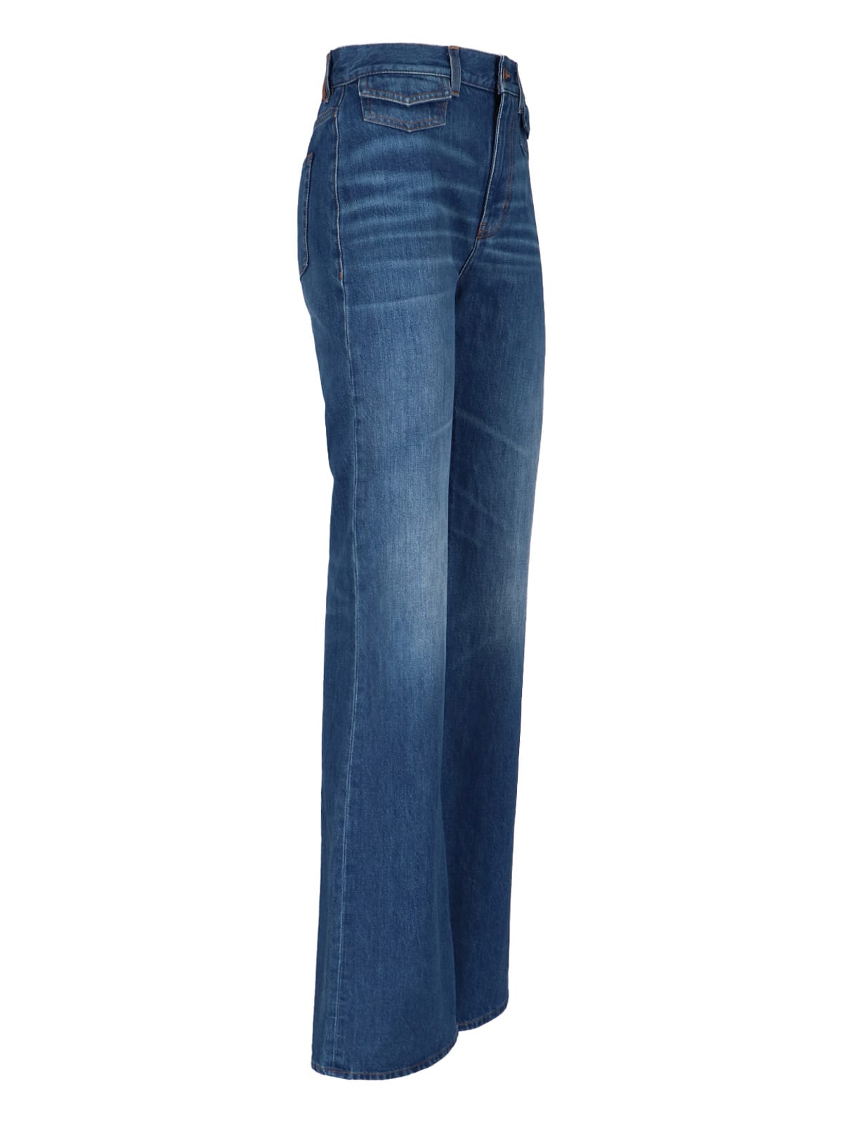Chloé High-rise Heart-pocket Wide-leg Denim Jeans