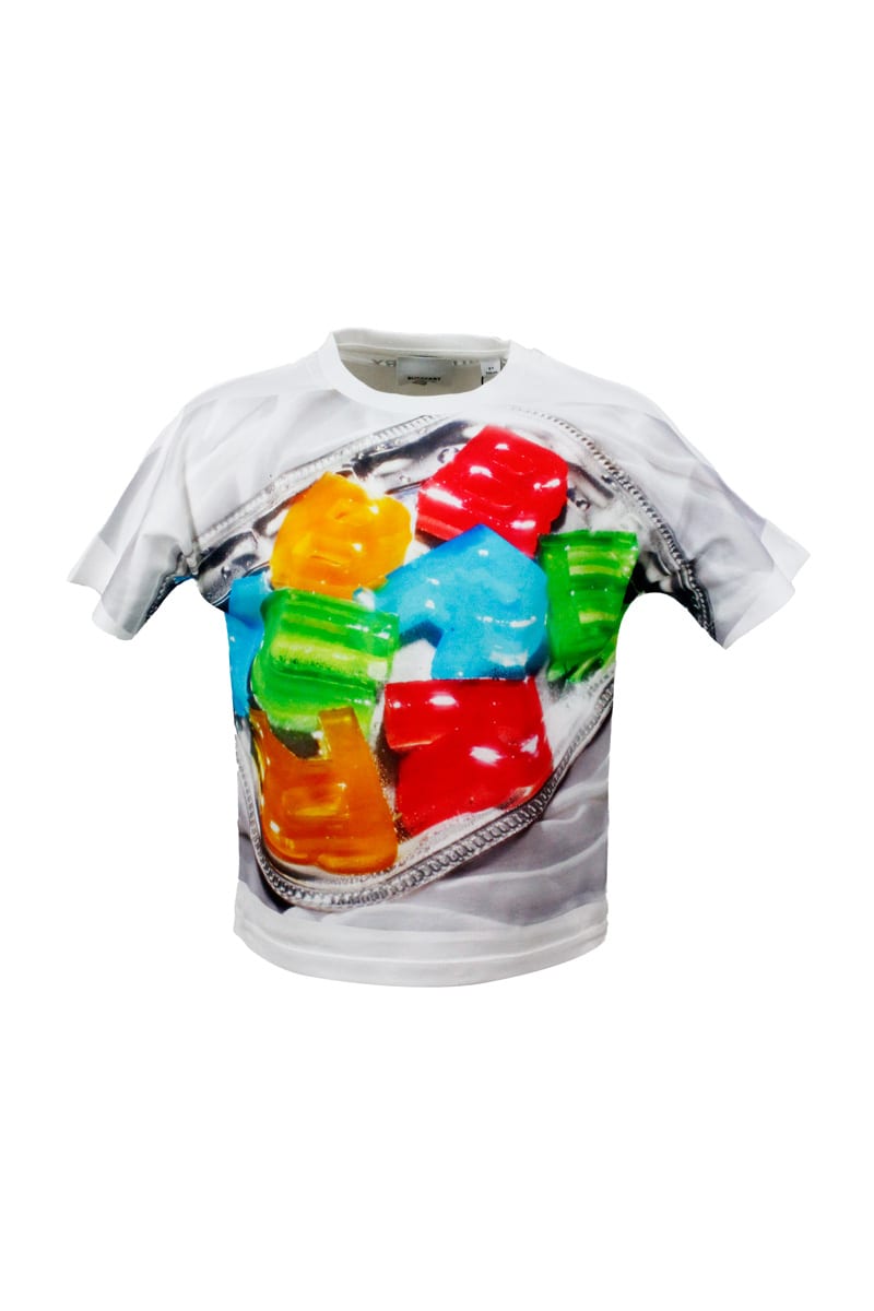 Burberry Short Sleeve Crewneck T-shirt With Sweets Print
