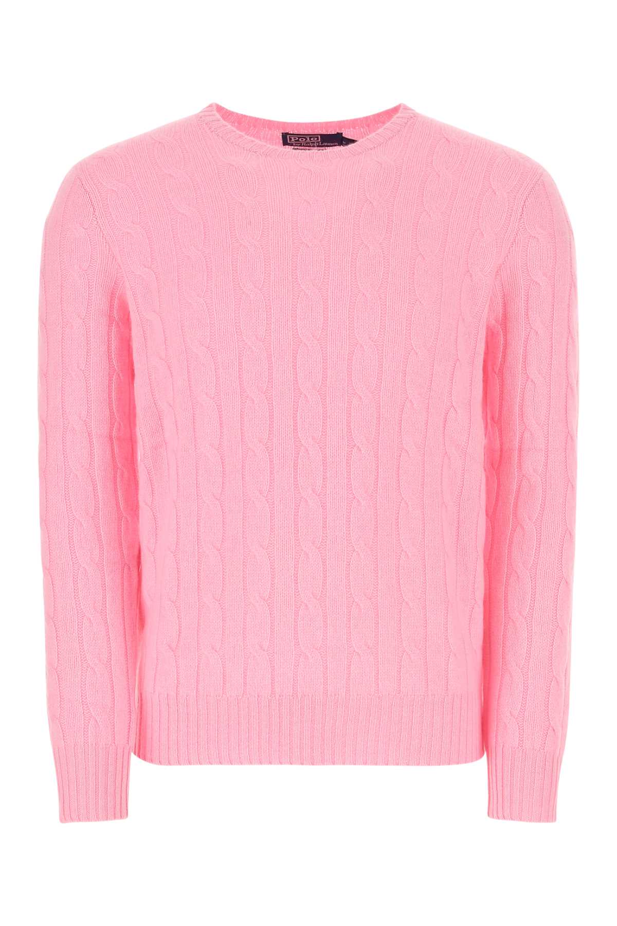 Shop Polo Ralph Lauren Pink Cashmere Sweater In 001