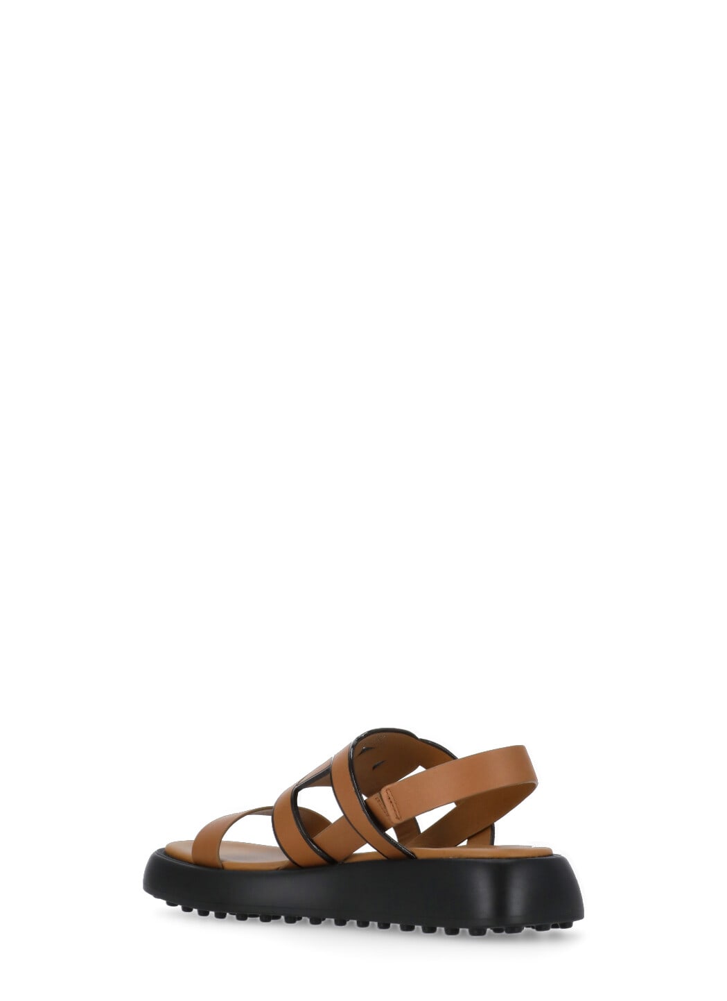 Shop Tod's Leather Sandals In Kenia Scuro