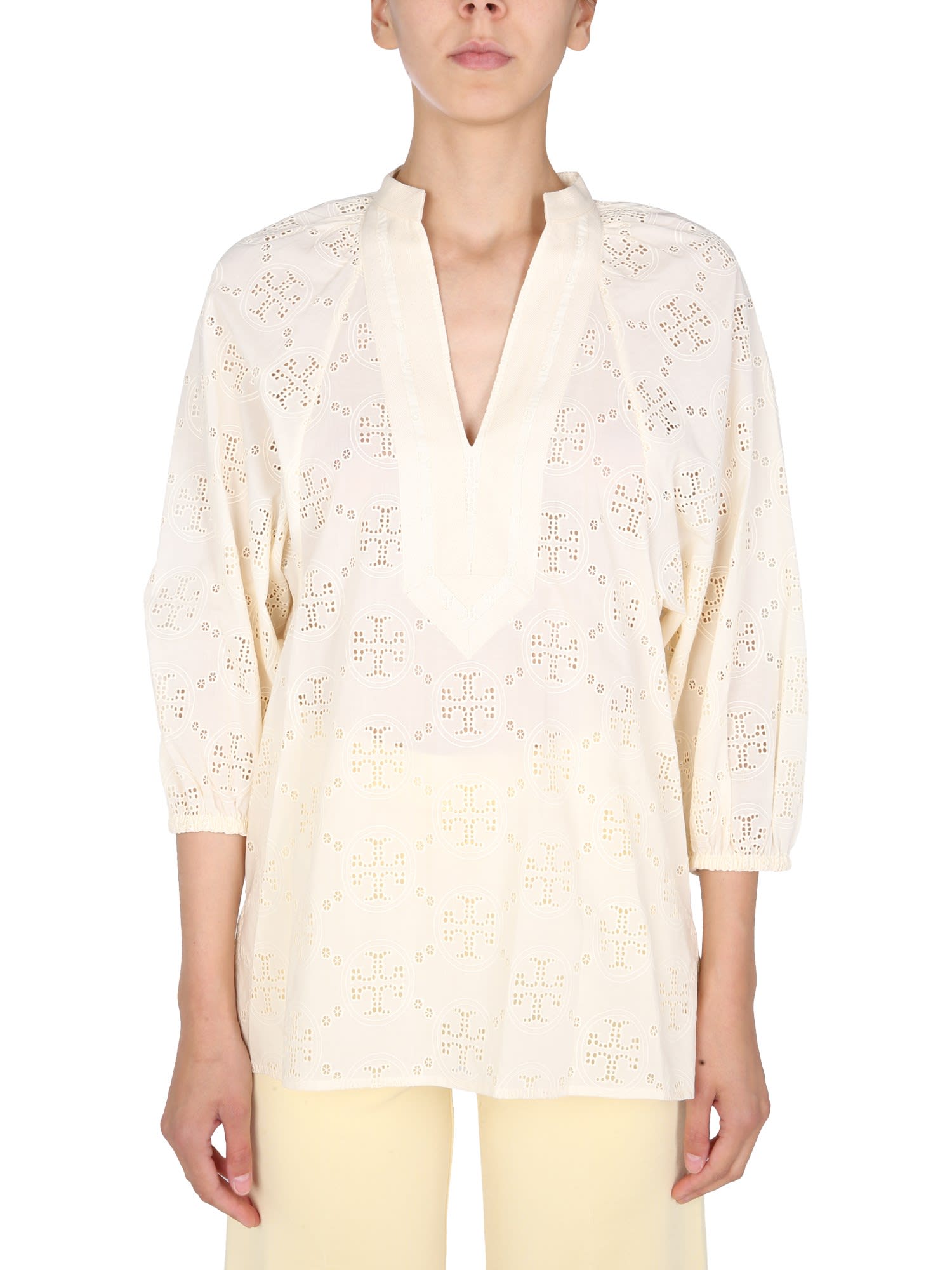 Tory Burch Lace Tunic With Baloon Sleeves