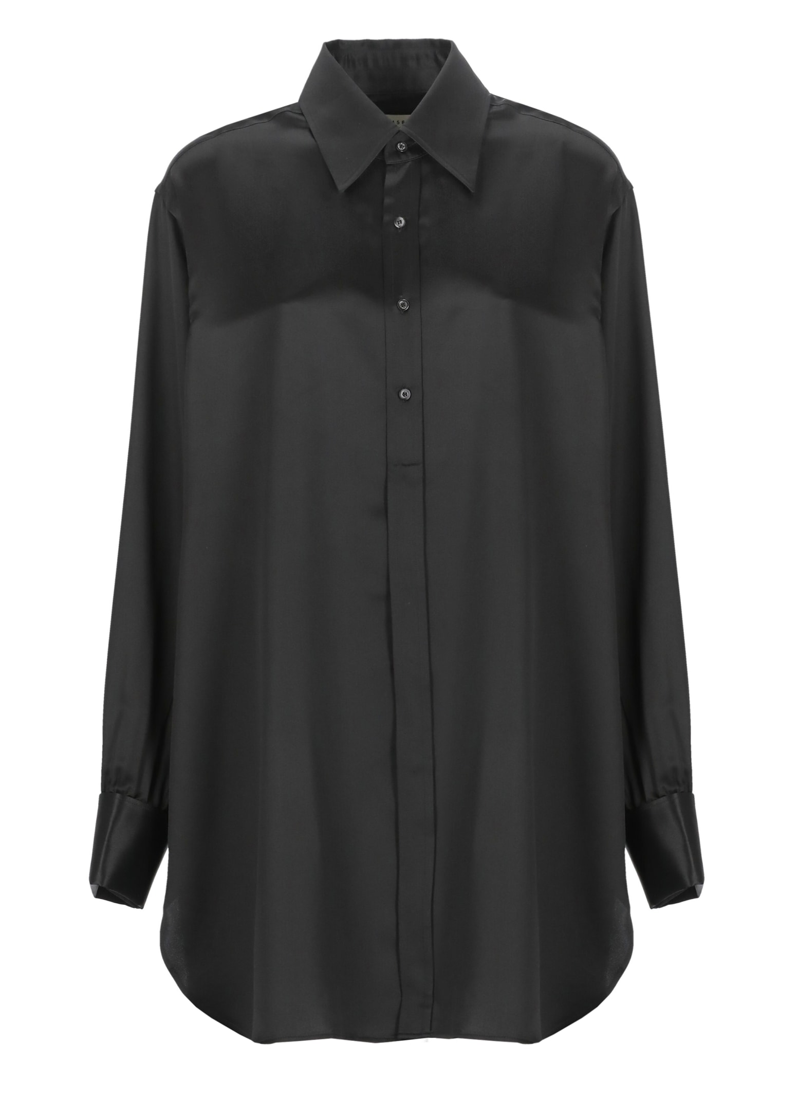 Shop Maison Margiela Silk Shirt In Black